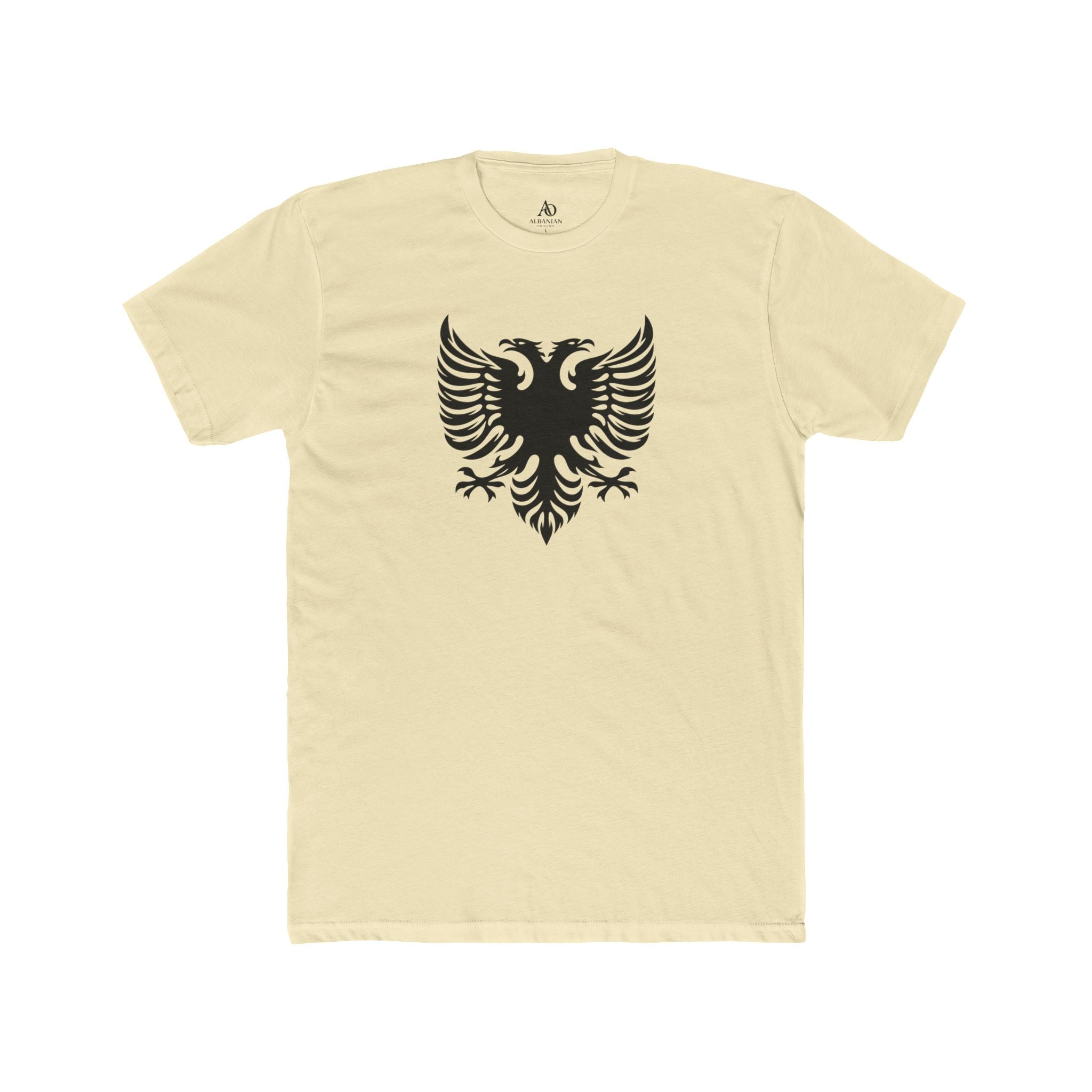 Unisex Cotton Crew Tee - Tribal Eagle Design - Albanian Origins Logo
