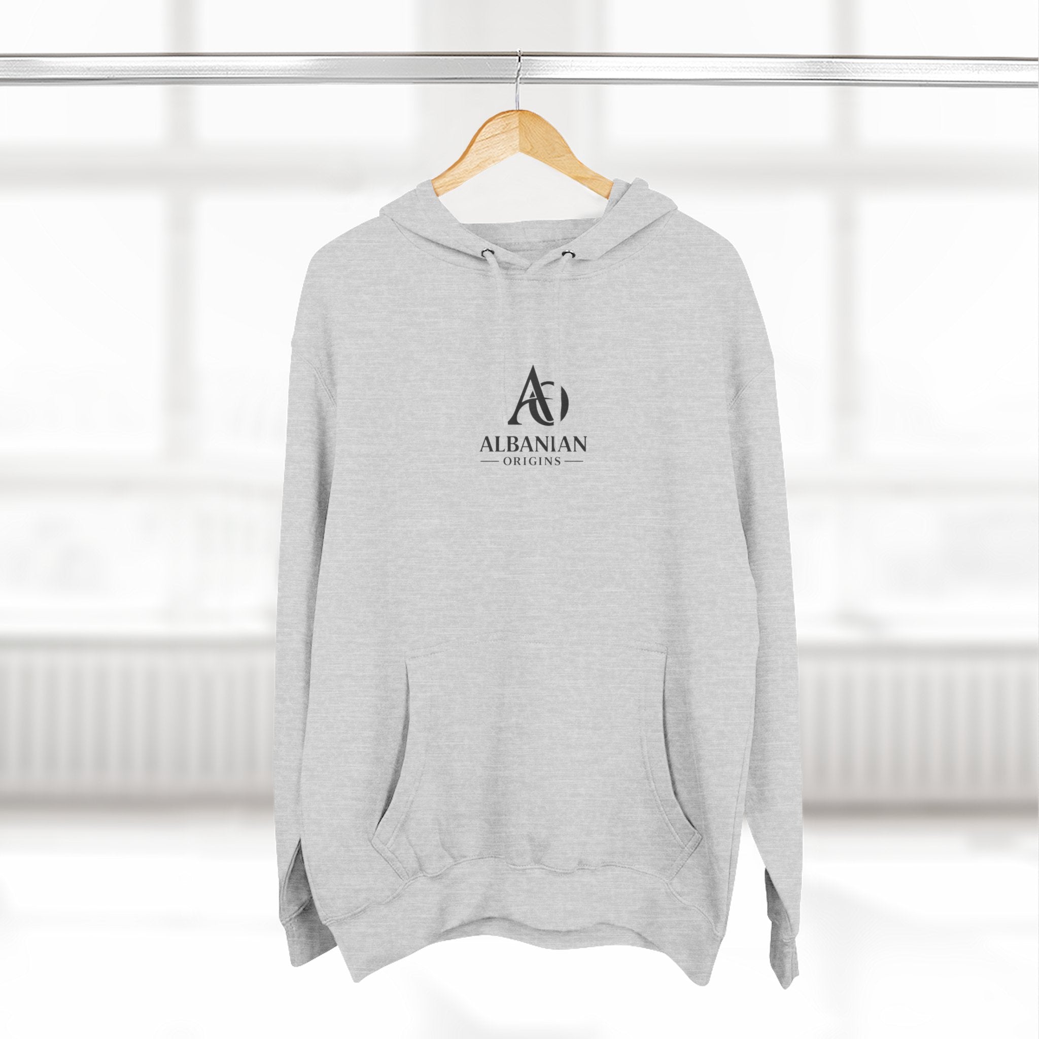 Three-Panel Fleece Hoodie - Albanian Origins Logo