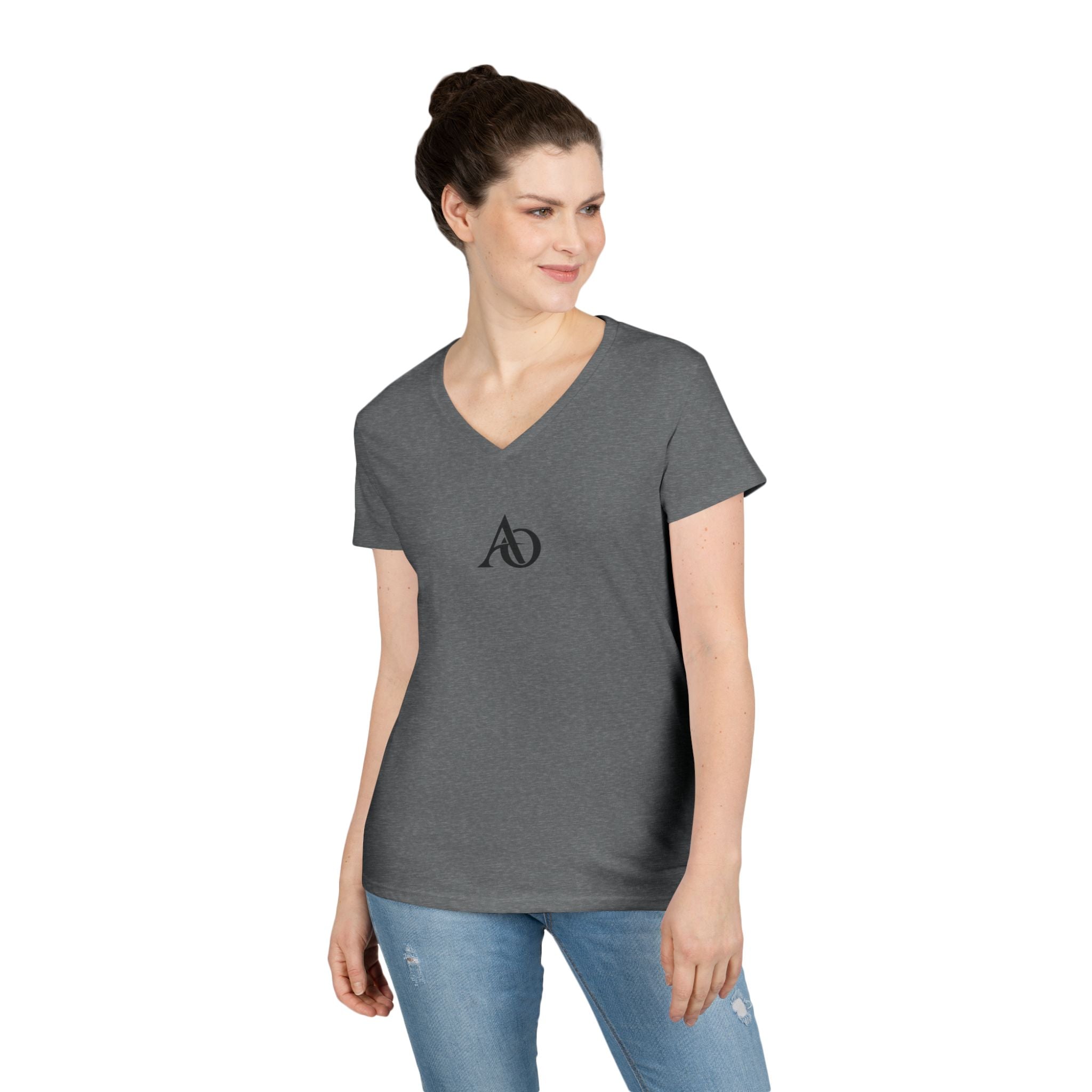 Ladies' V-Neck T-Shirt - AO Logo - Albanian Origins