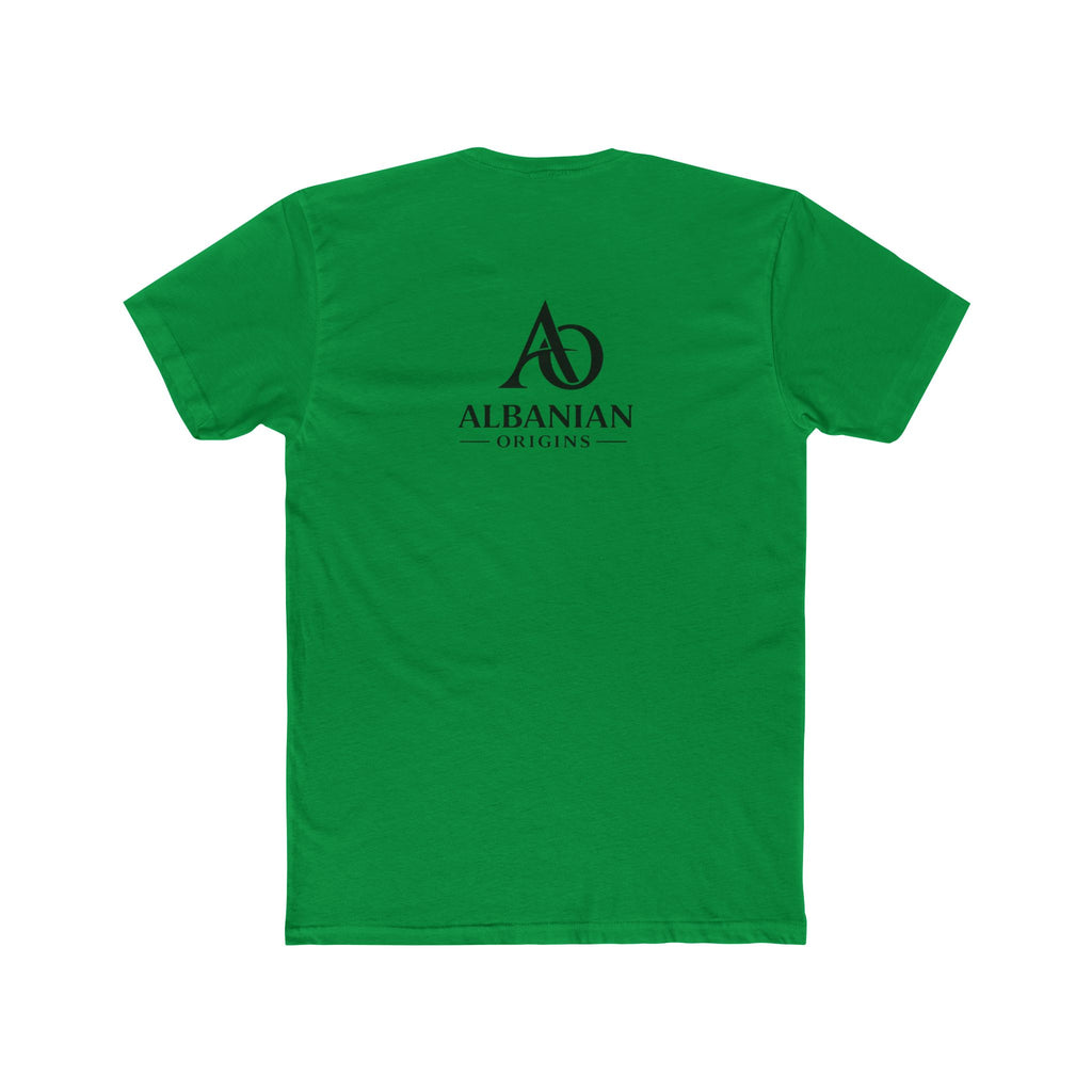 Unisex Cotton Crew Tee - Tribal Eagle Design - Albanian Origins Logo