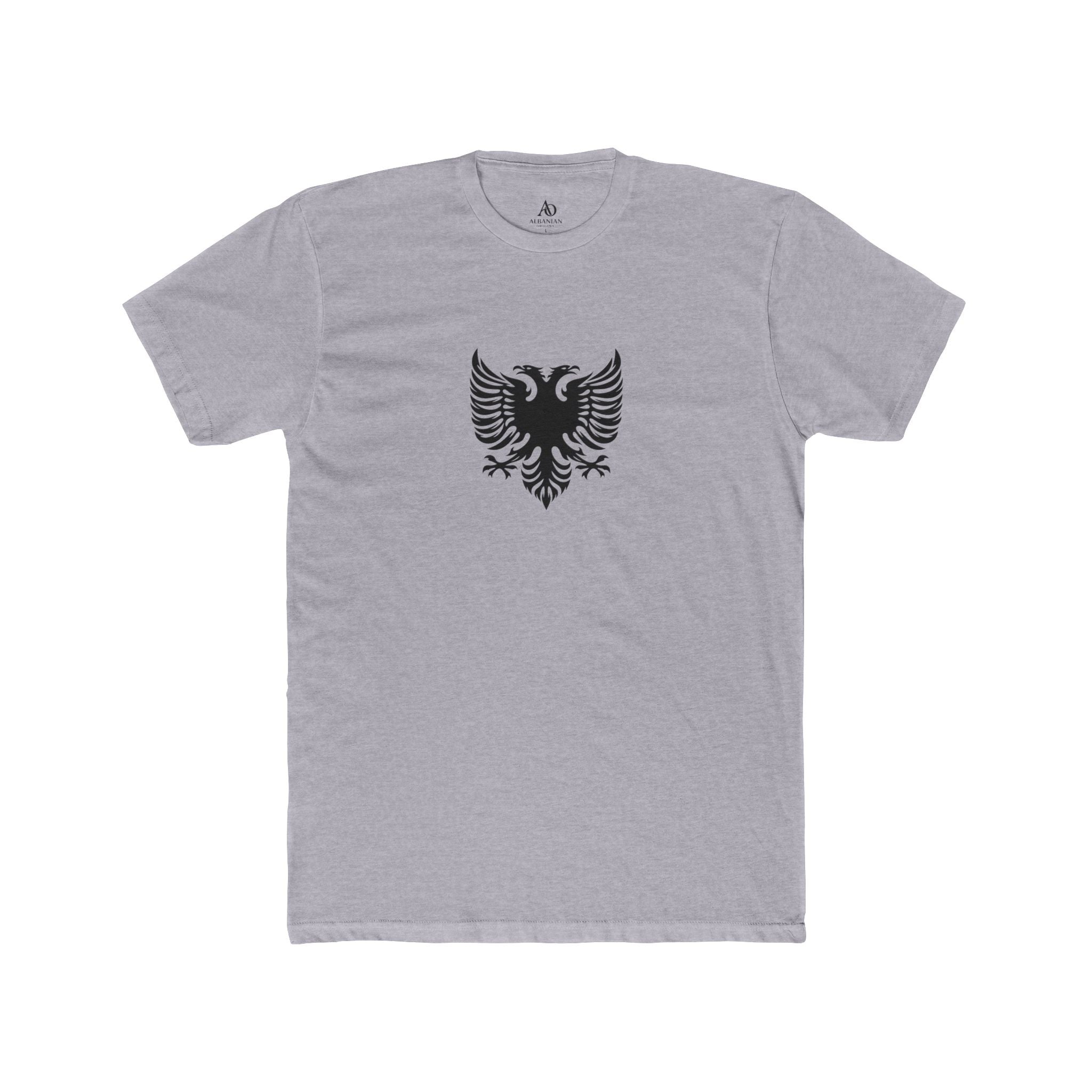 Unisex Cotton Crew Tee - Tribal Eagle Design - Albanian Origins Logo