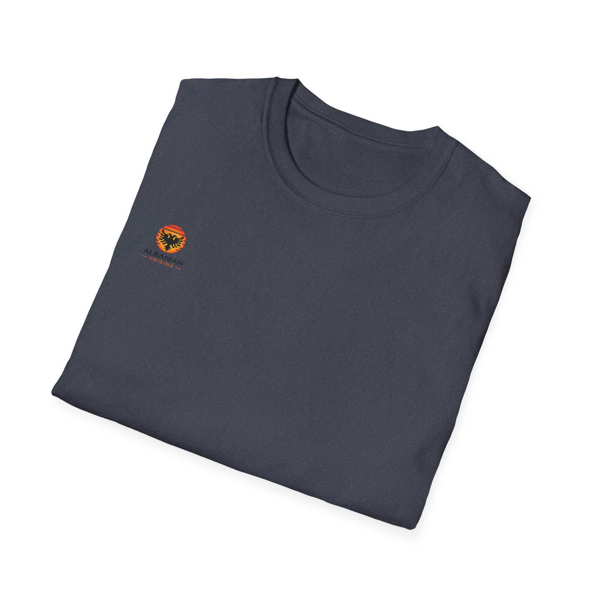 Unisex Softstyle T-Shirt - Small Albanian Origins Sun Logo