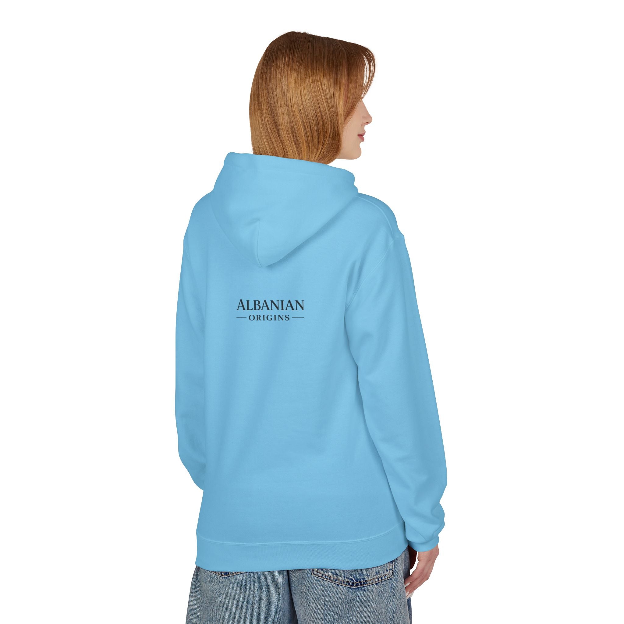 Unisex Midweight Softstyle Fleece Hoodie - Tribal Eagle  Design - Albanian Origins