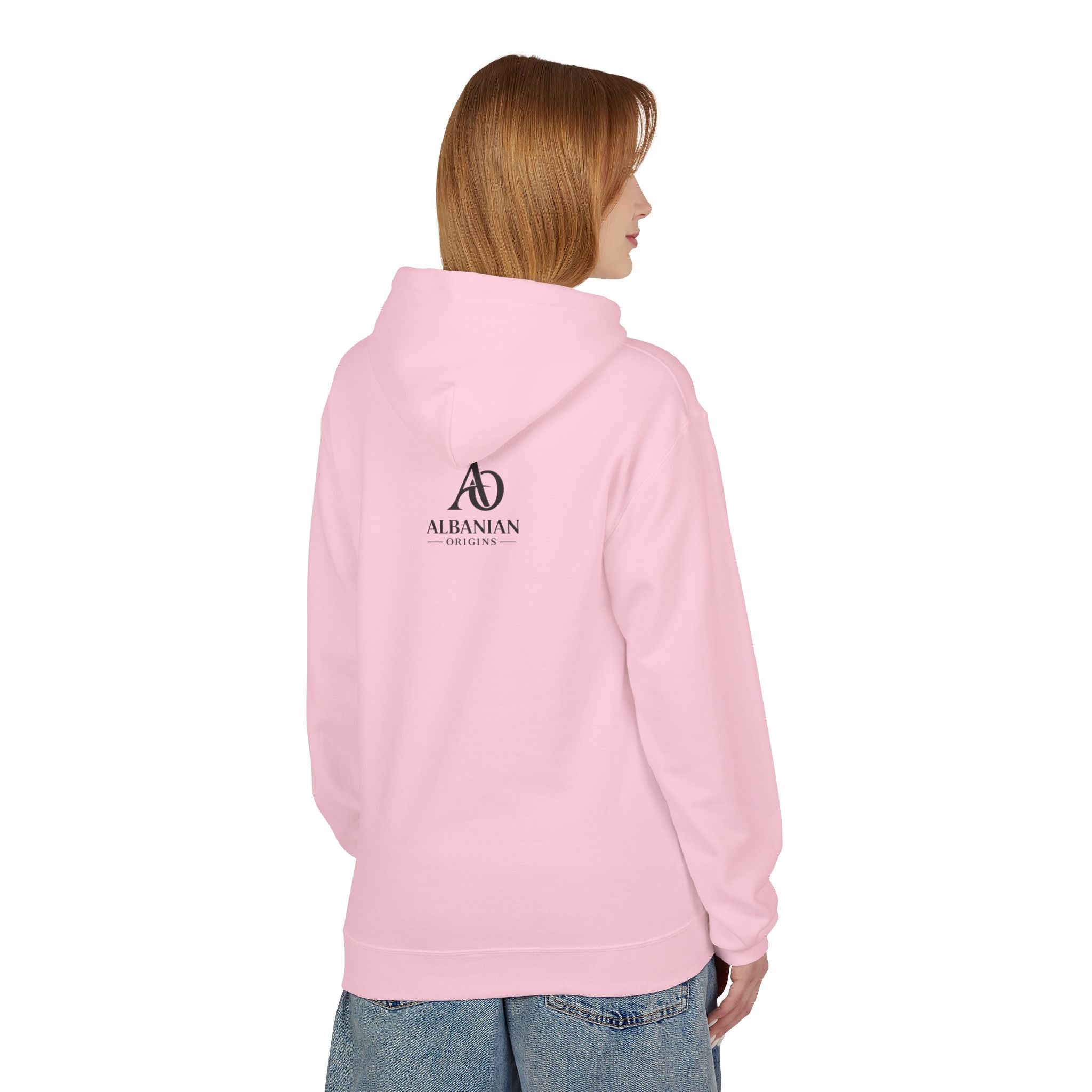 Unisex Midweight Softstyle Fleece Hoodie - Tribal Eagle Design - Albanian Origins
