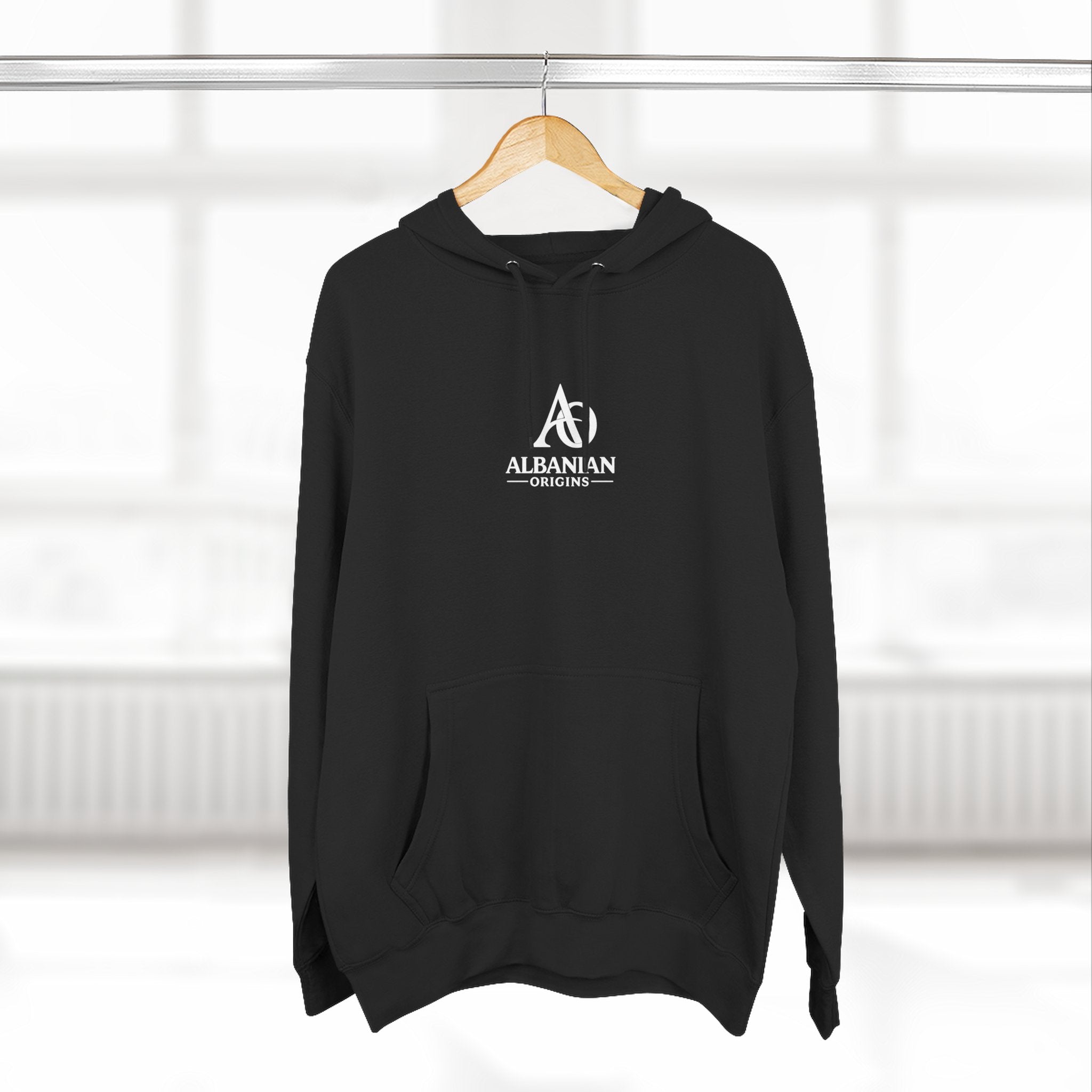 Three-Panel Fleece Hoodie - Albanian Origins Logo