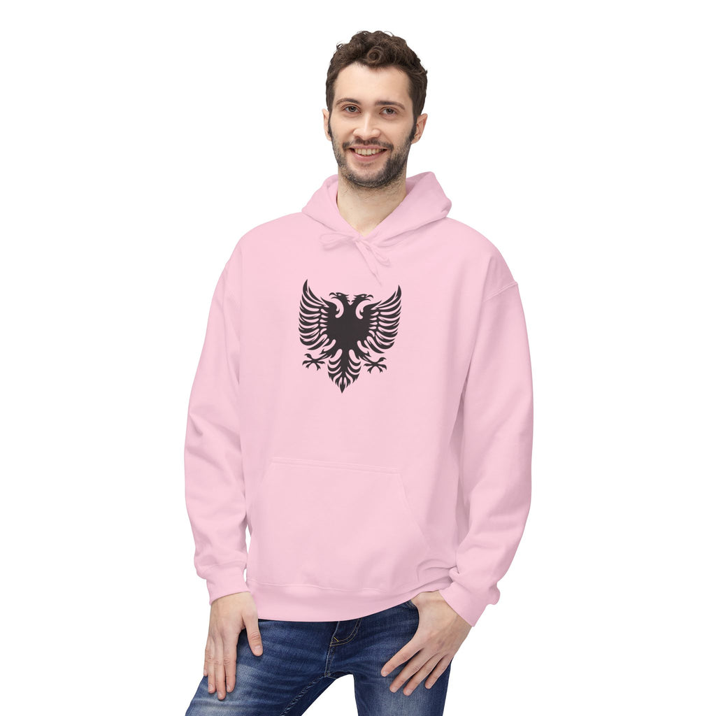 Unisex Midweight Softstyle Fleece Hoodie - Tribal Eagle Design - Albanian Origins