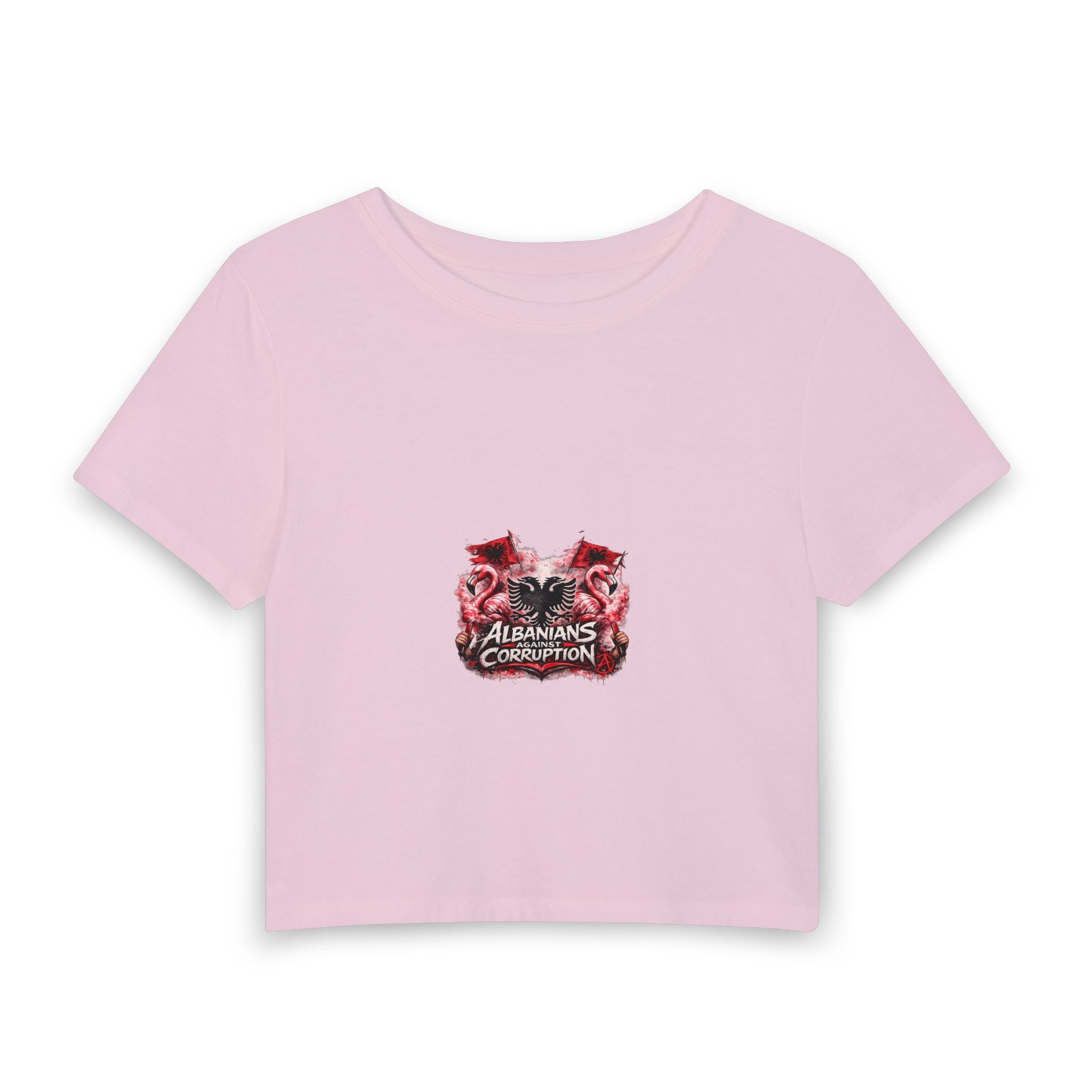 Women's Baby Tee - Albanians Against Corruption - Albanian Origins