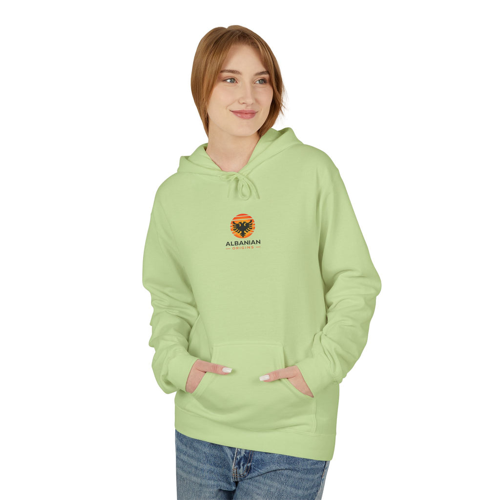 Unisex Midweight Softstyle Fleece Hoodie - Albanian Origins Sun Logo