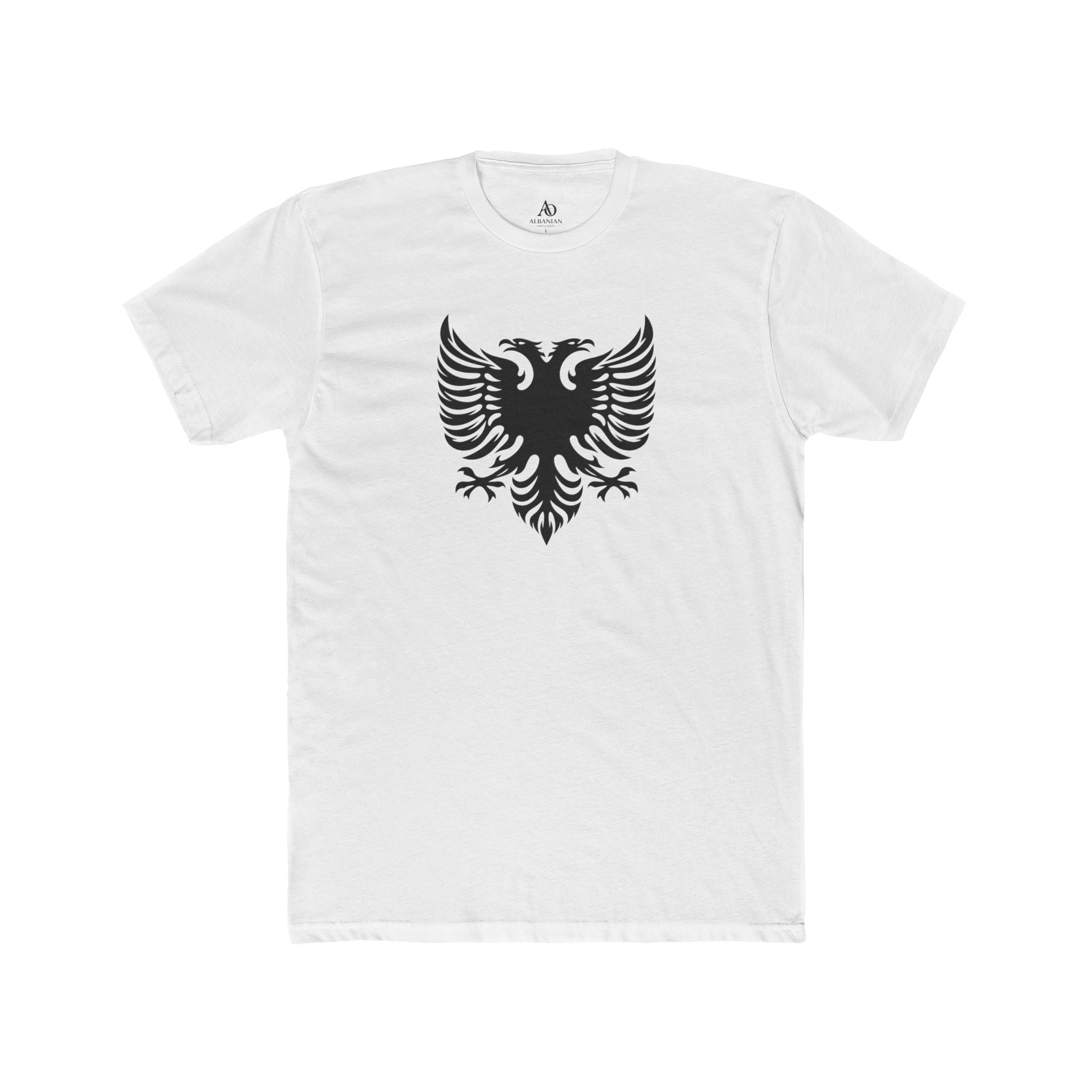 Unisex Cotton Crew Tee - Tribal Eagle Design - Albanian Origins Logo