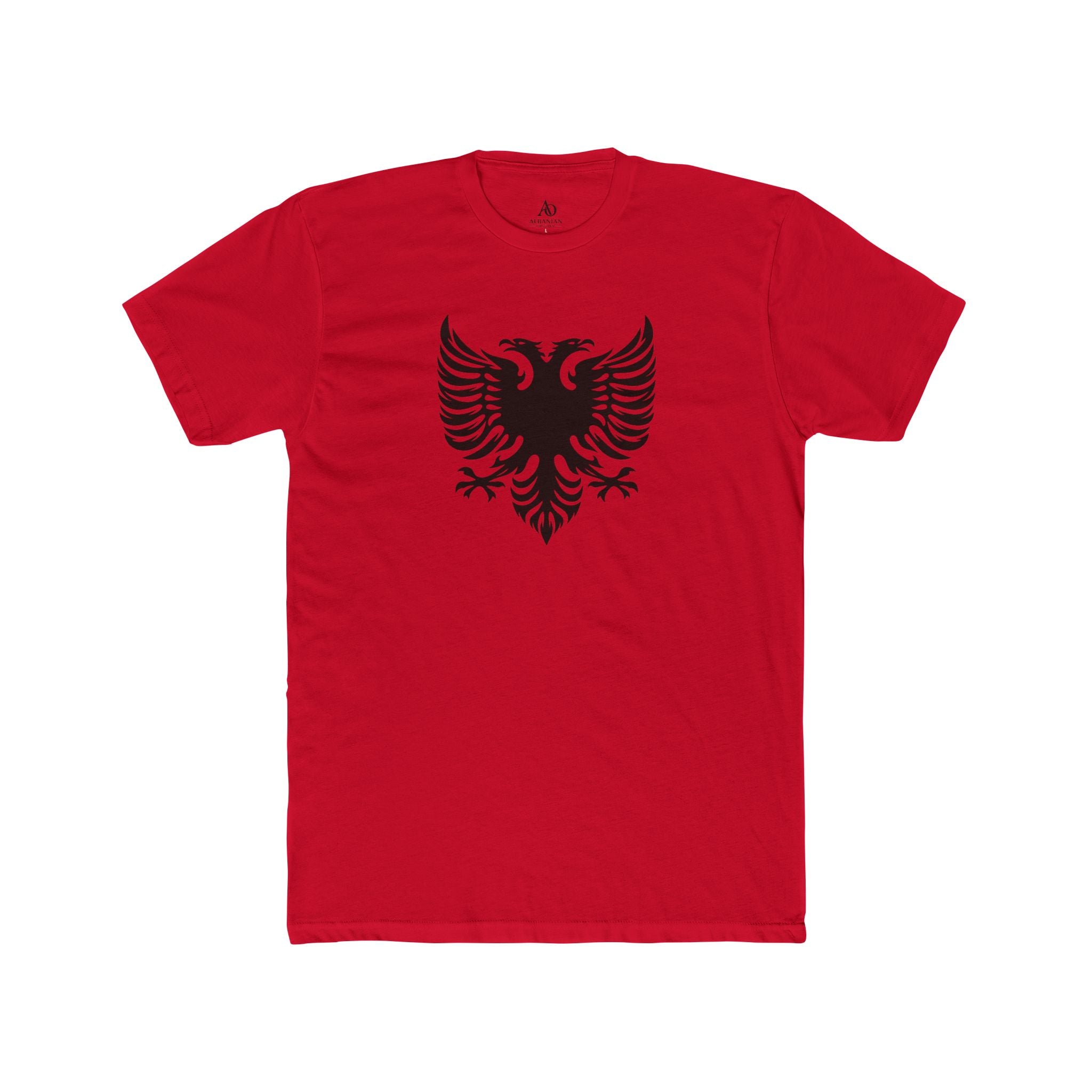 Unisex Cotton Crew Tee - Tribal Eagle Design - Albanian Origins Logo