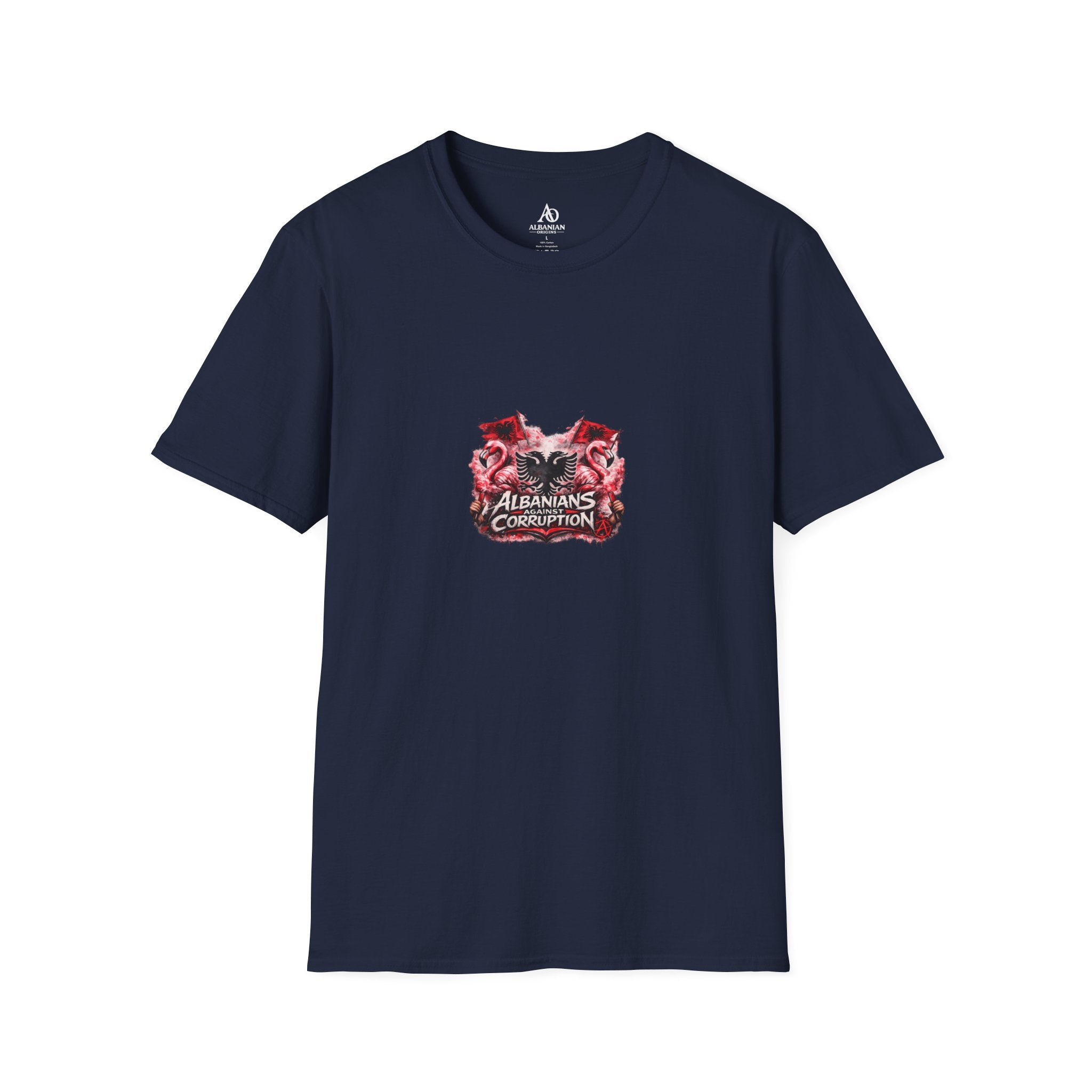 Unisex Softstyle T-Shirt - Albanians Against Corruption - Albanian Origins