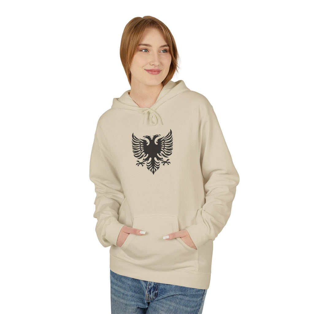 Unisex Midweight Softstyle Fleece Hoodie - Tribal Eagle Design - Albanian Origins