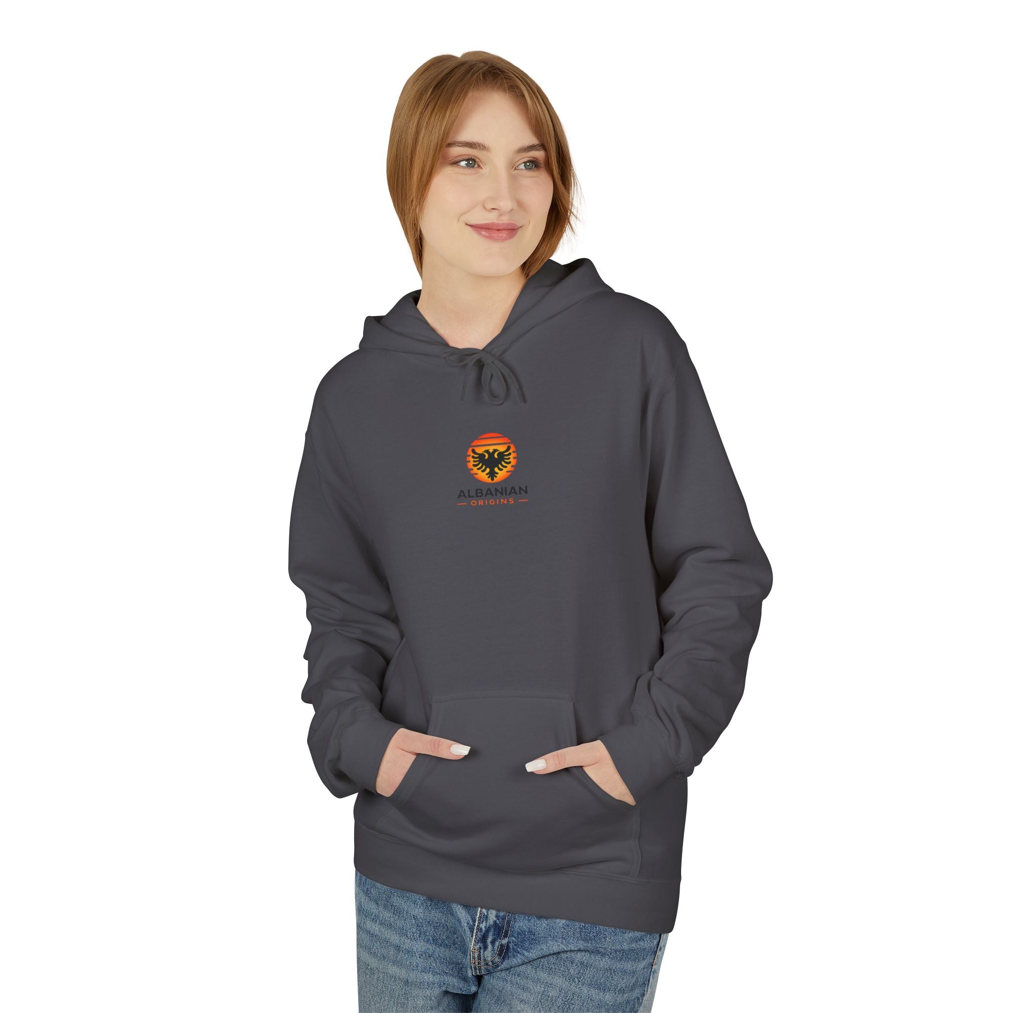 Unisex Midweight Softstyle Fleece Hoodie - Albanian Origins Sun Logo
