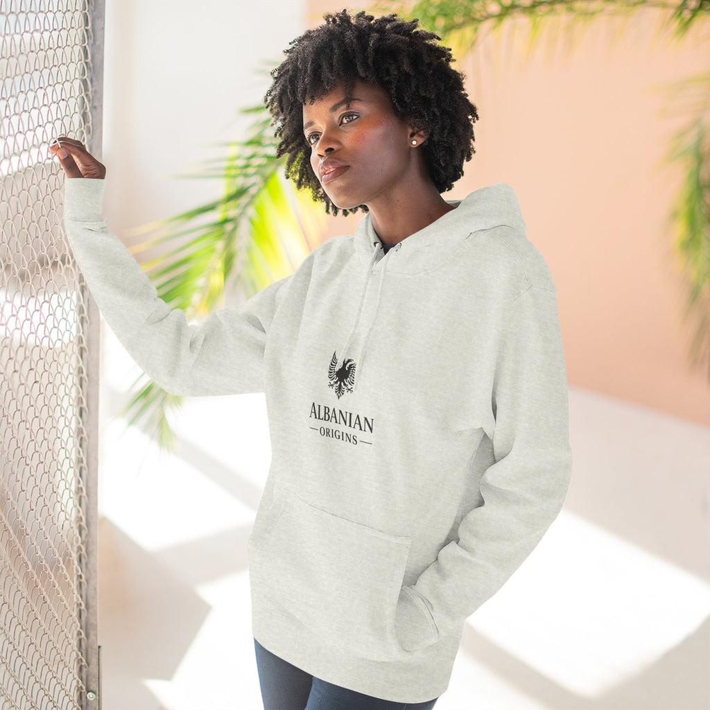 Three-Panel Fleece Hoodie - Albanian Origins Eagle