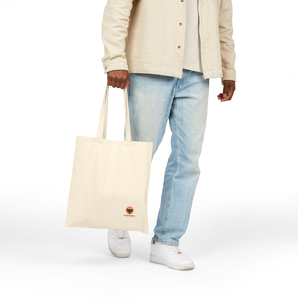 Cotton Canvas Tote Bag - Albanian Origins Sun Logo