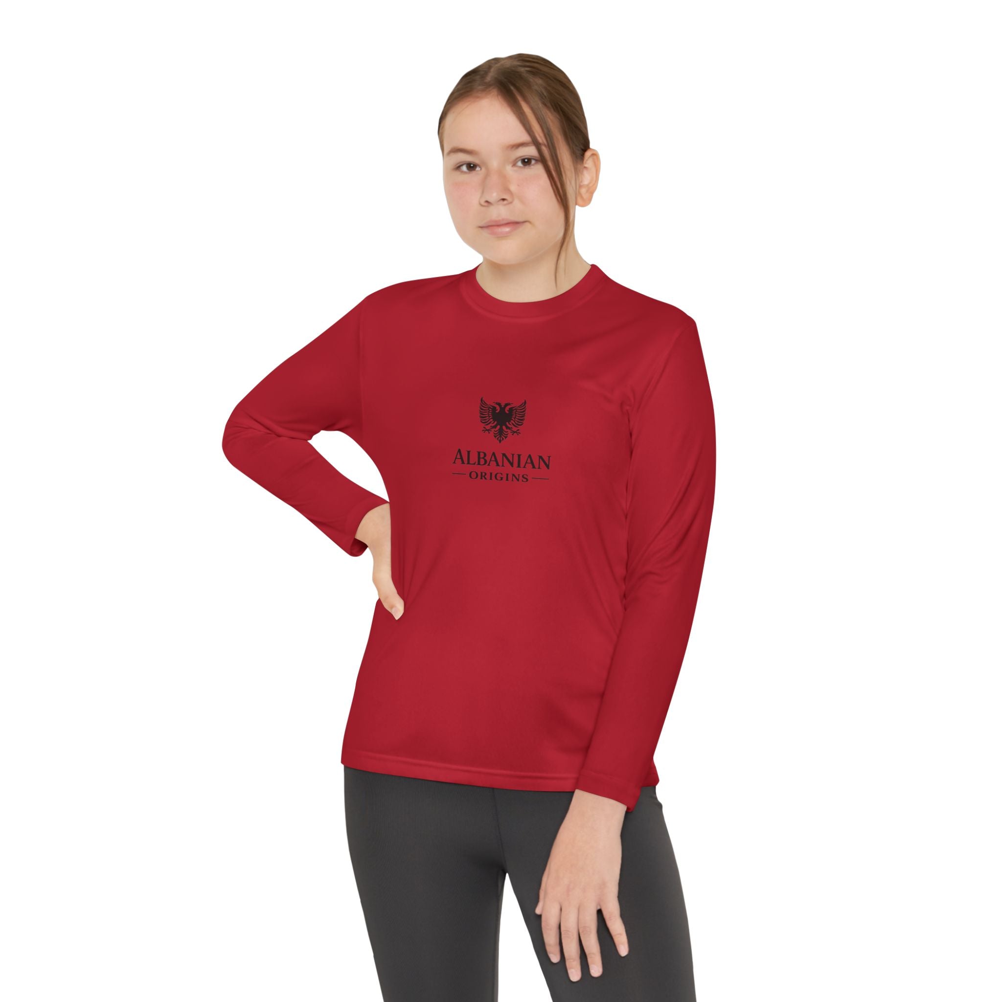 Youth Long Sleeve Competitor Tee - Albanian Origins Eagle