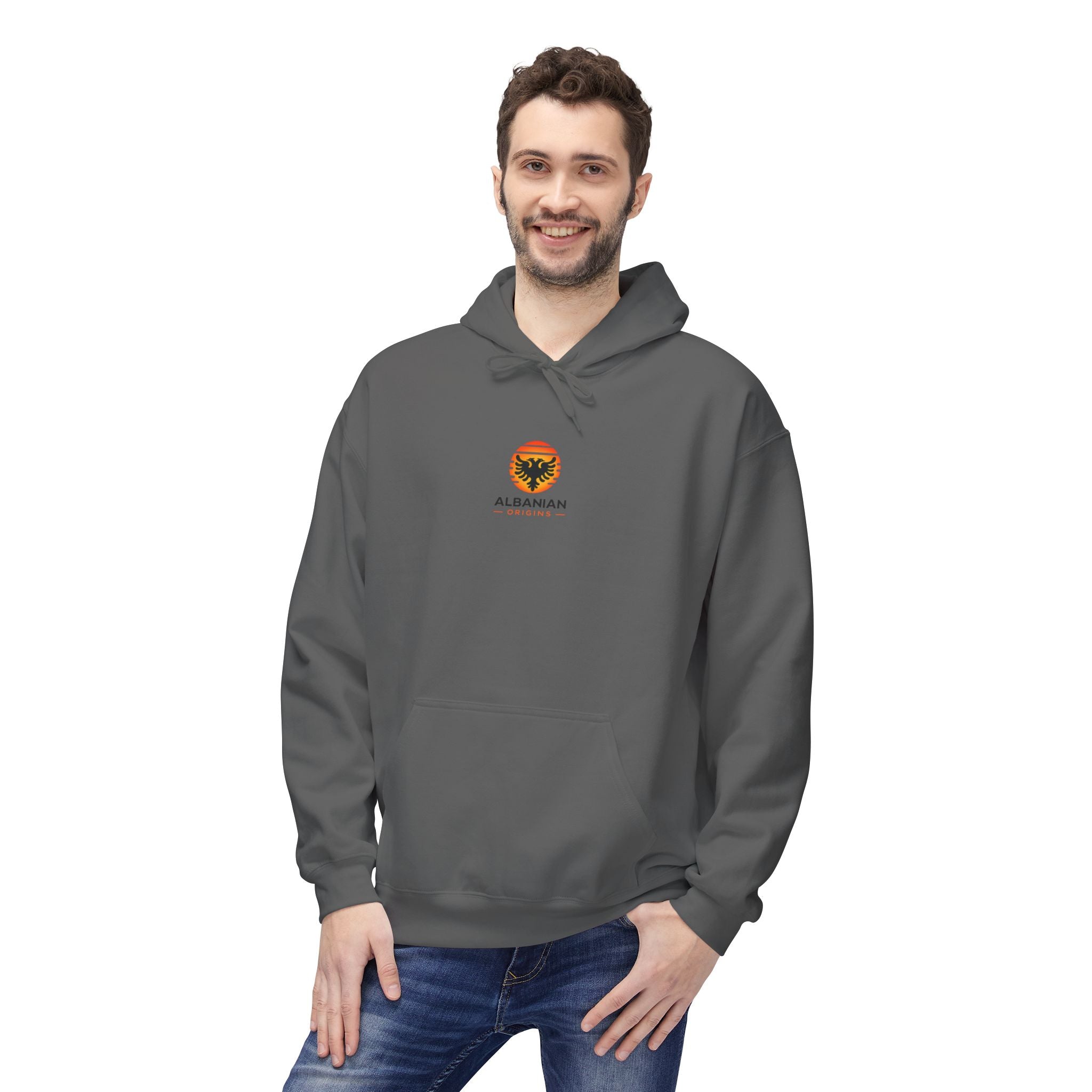 Unisex Midweight Softstyle Fleece Hoodie - Albanian Origins Sun Logo