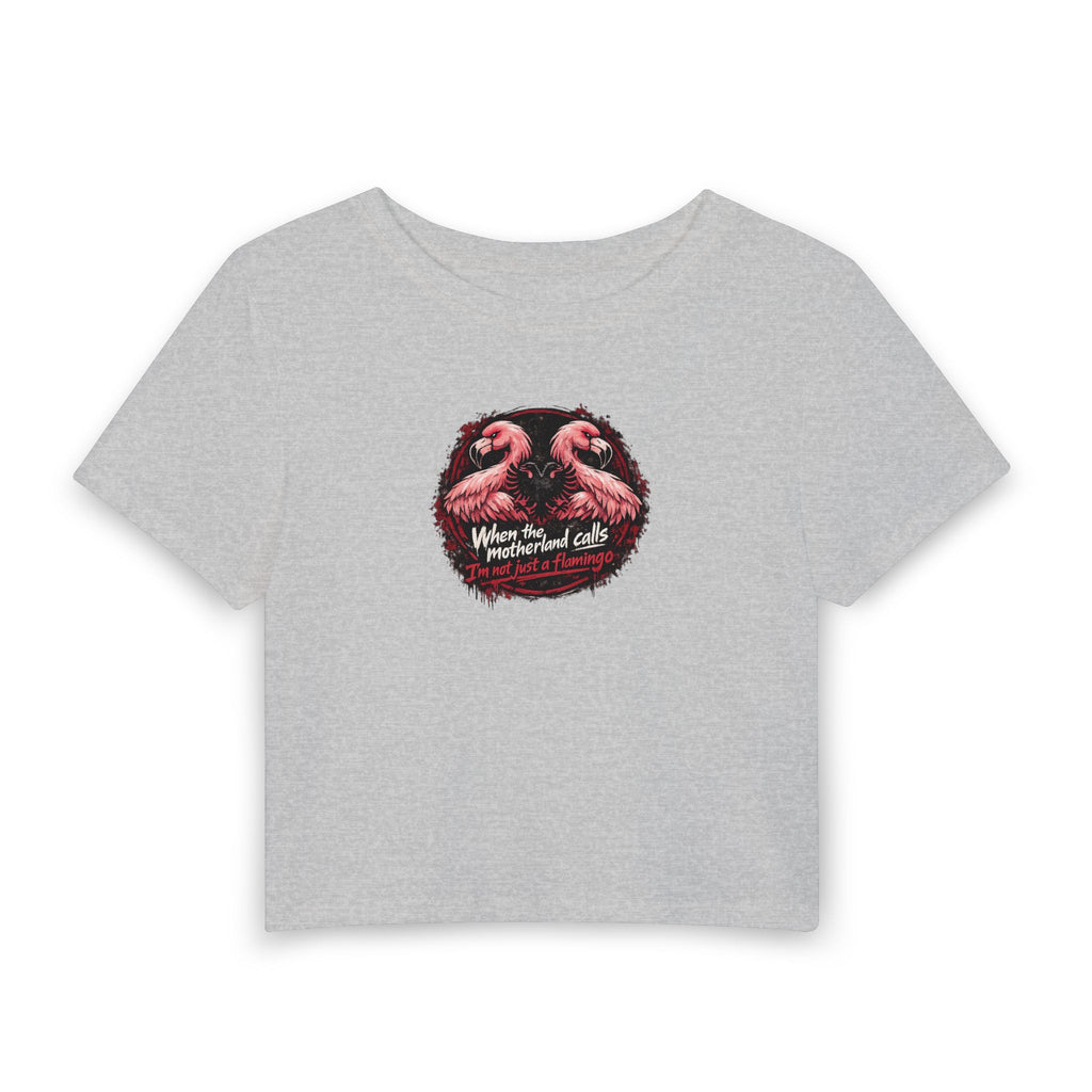 Women's Baby Tee -Flamingo Revolution - Albanian Origins