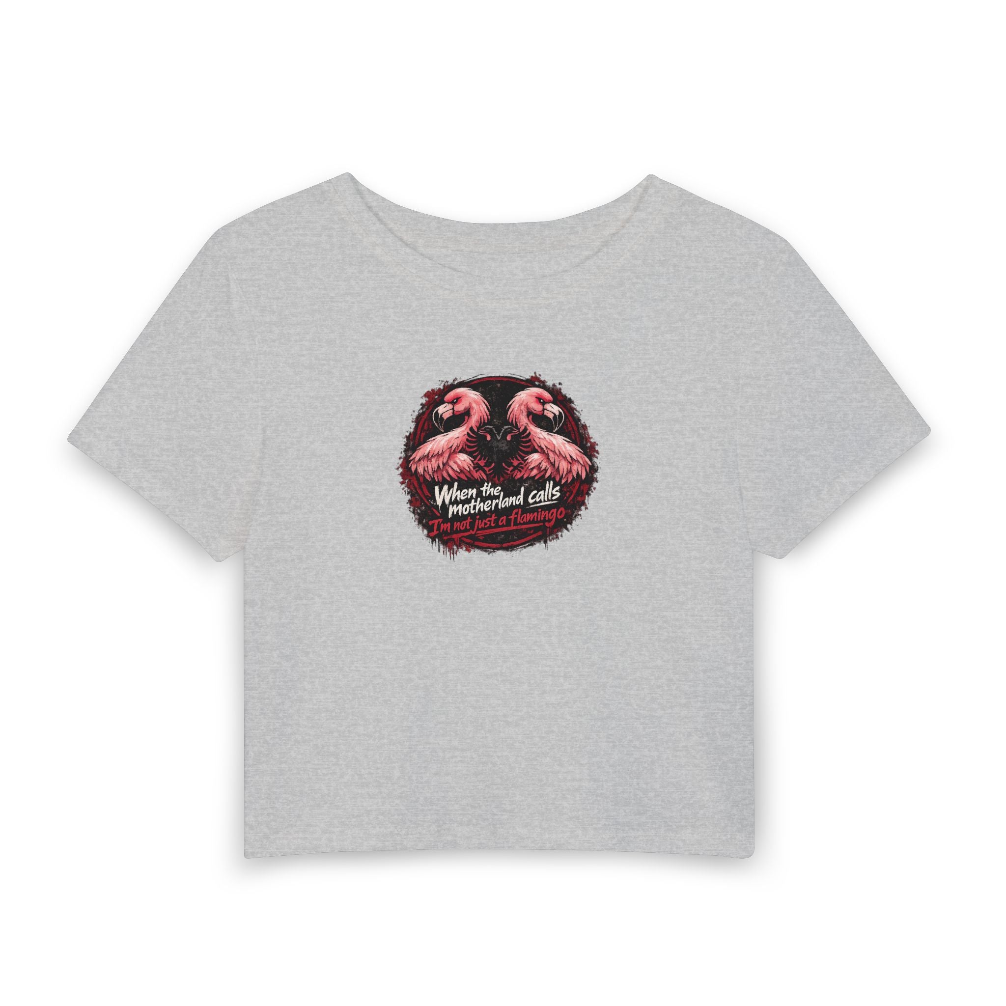 Women's Baby Tee -Flamingo Revolution - Albanian Origins
