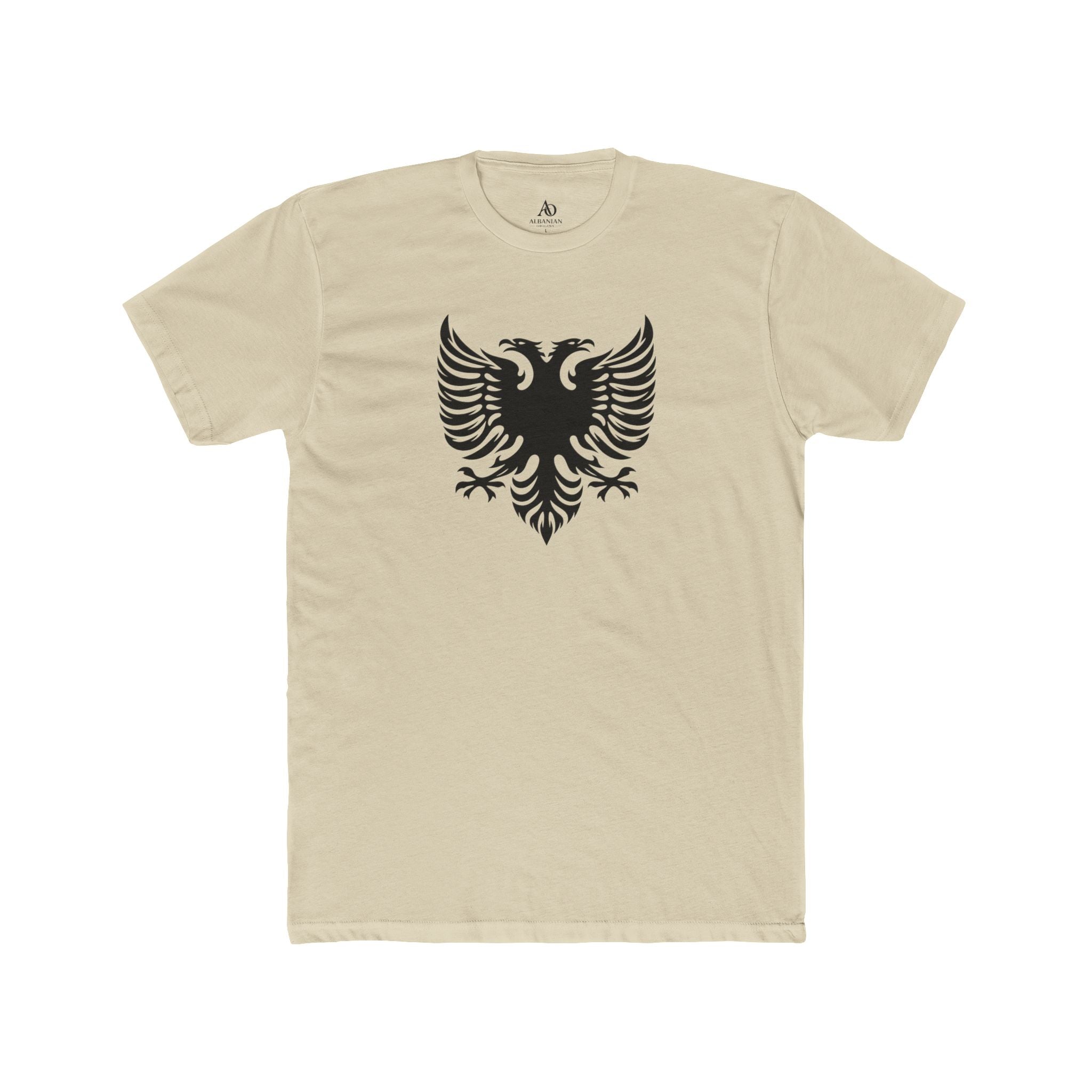 Unisex Cotton Crew Tee - Tribal Eagle Design - Albanian Origins