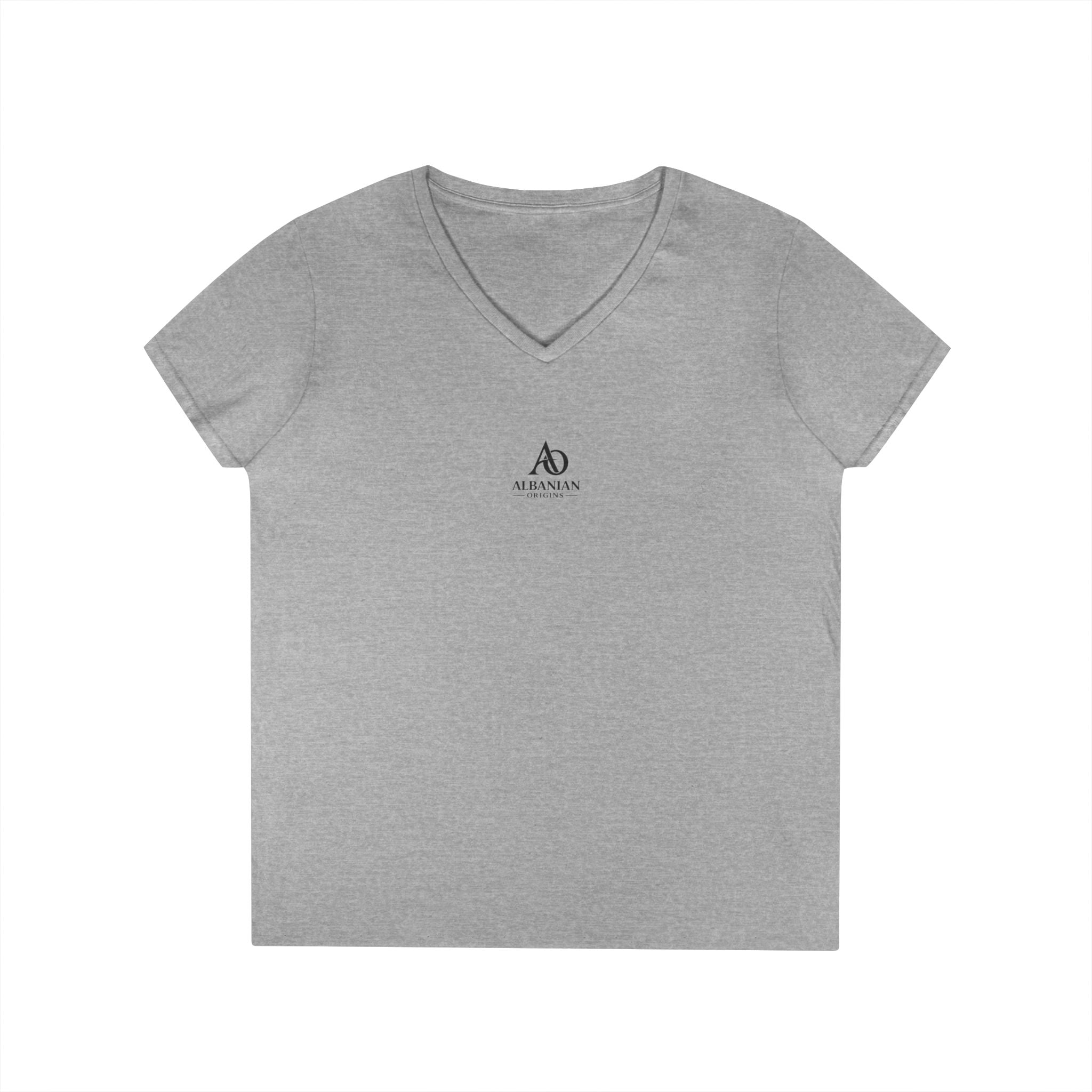 Ladies' V-Neck T-Shirt - Albanian Origins Logo