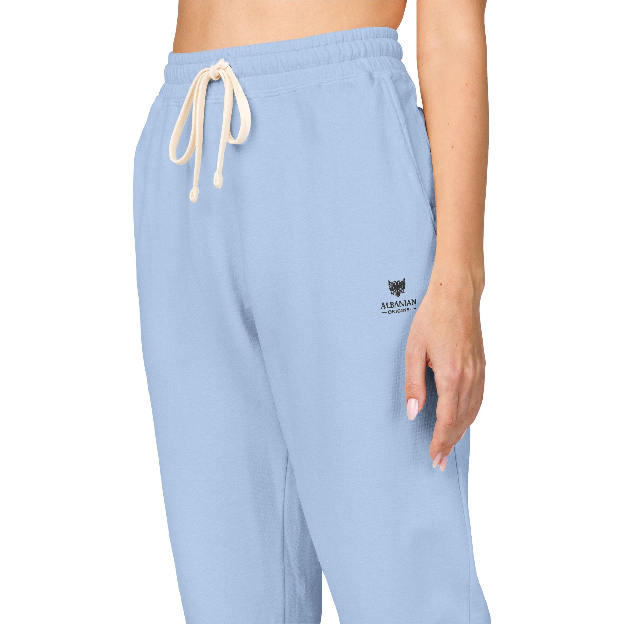 Unisex Garment-Dyed Fleece Sweatpants - Albanian Origins Eagle Design