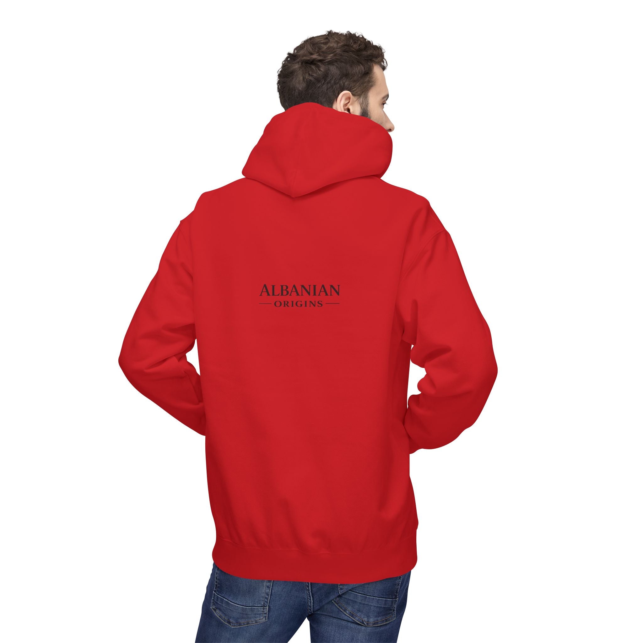 Unisex Midweight Softstyle Fleece Hoodie - Tribal Eagle  Design - Albanian Origins