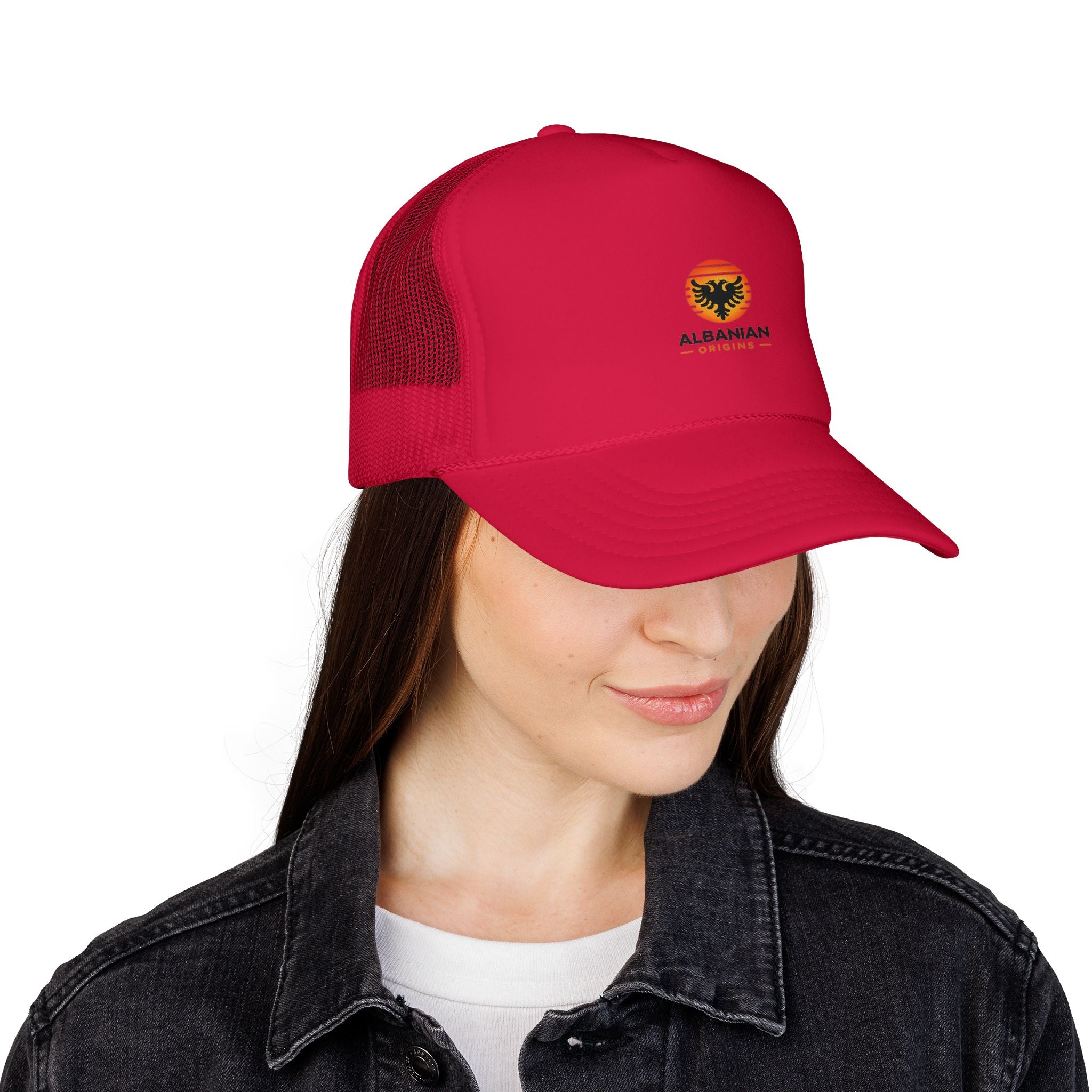 Foam Trucker Hat - Albanian Origins Sun Logo