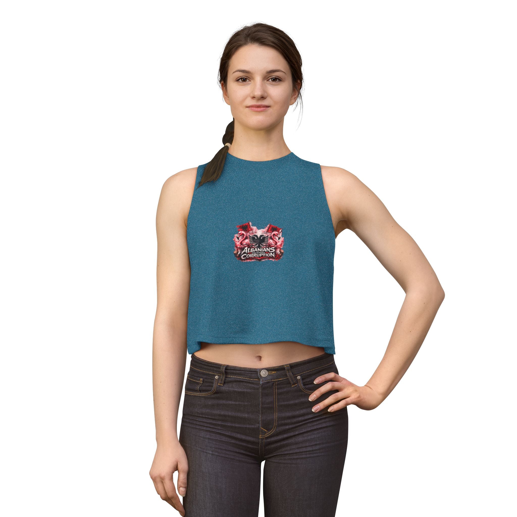 Women's Crop Top - Albanians Against Corruption - Albanian Origins