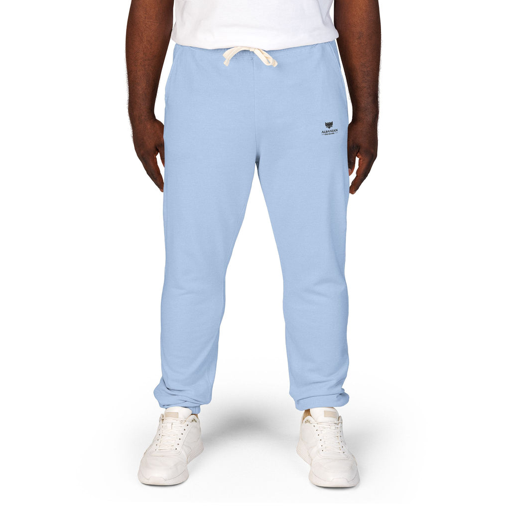 Unisex Garment-Dyed Fleece Sweatpants - Albanian Origins Eagle Design