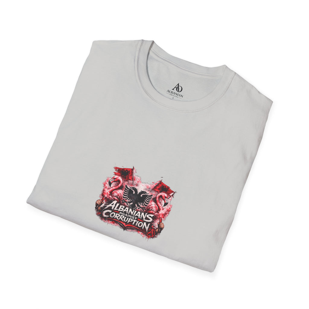 Unisex Softstyle T-Shirt - Albanians Against Corruption - Albanian Origins