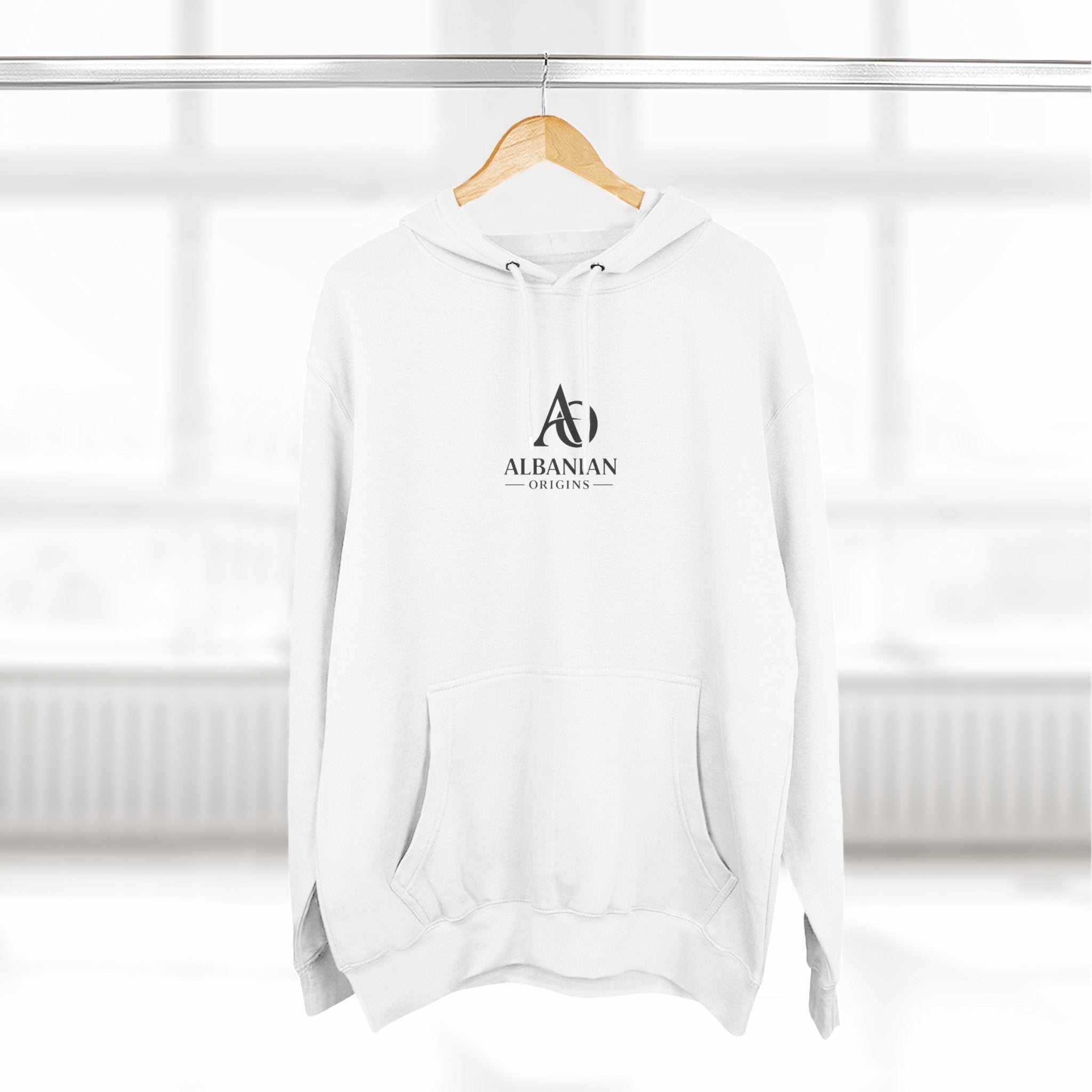 Three-Panel Fleece Hoodie - Albanian Origins Logo
