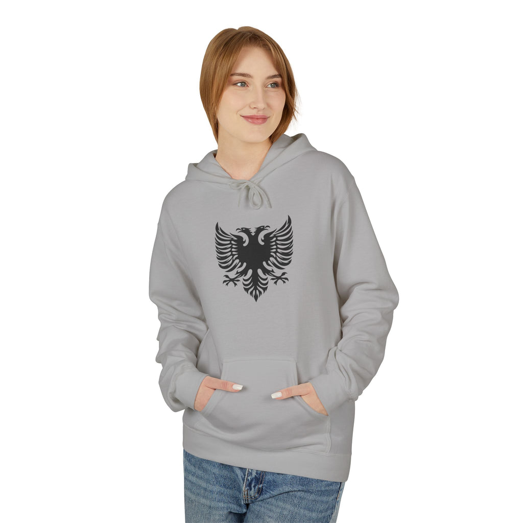 Unisex Midweight Softstyle Fleece Hoodie - Tribal Eagle Design - Albanian Origins
