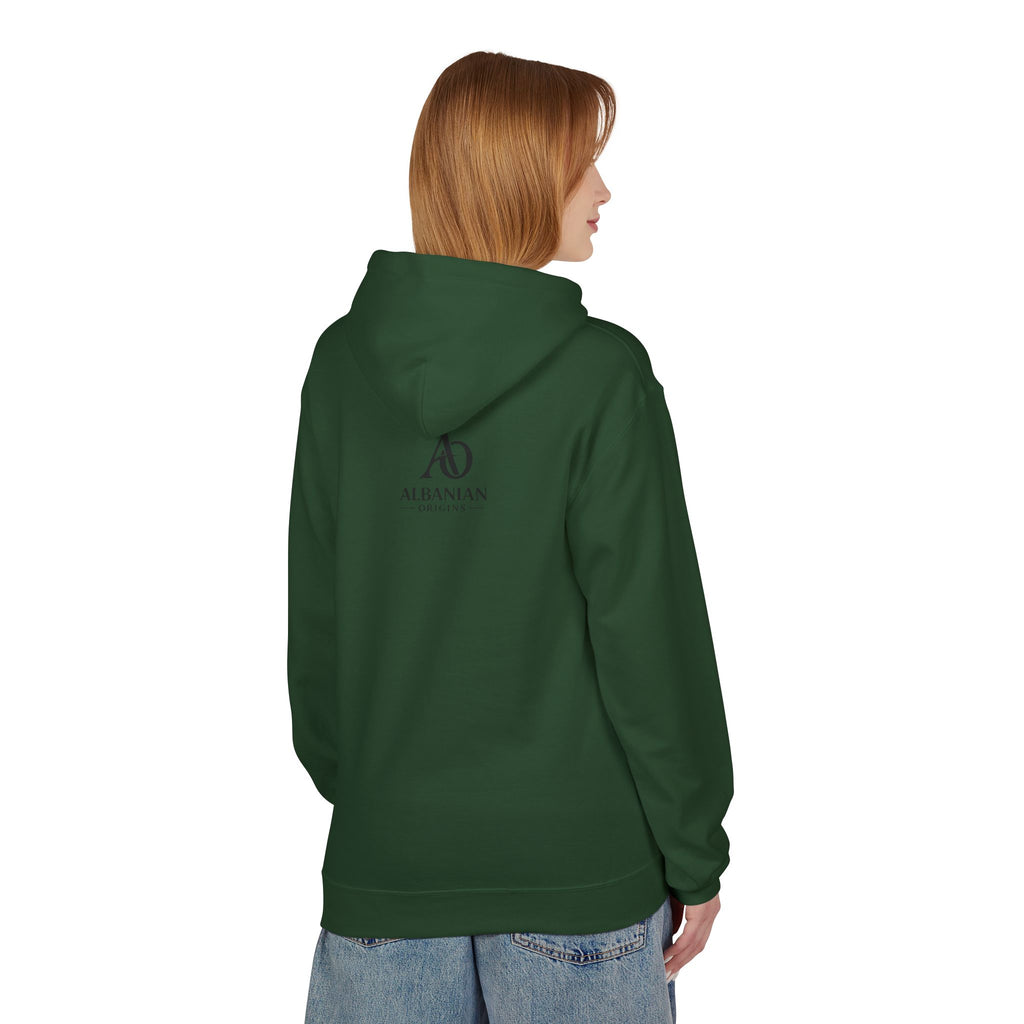 Unisex Midweight Softstyle Fleece Hoodie - Tribal Eagle Design - Albanian Origins