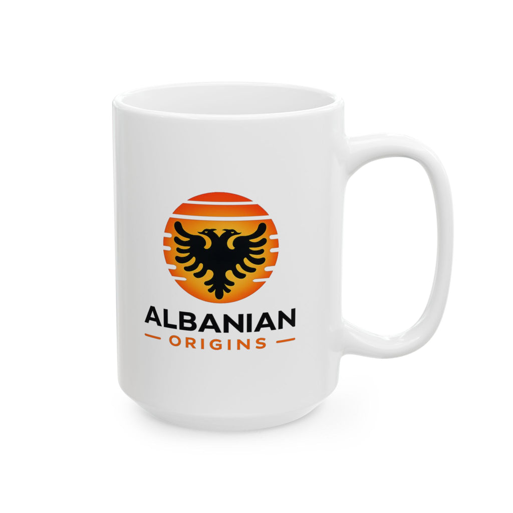Ceramic Mug, (11oz, 15oz) - Albanian Origins Sun Logo