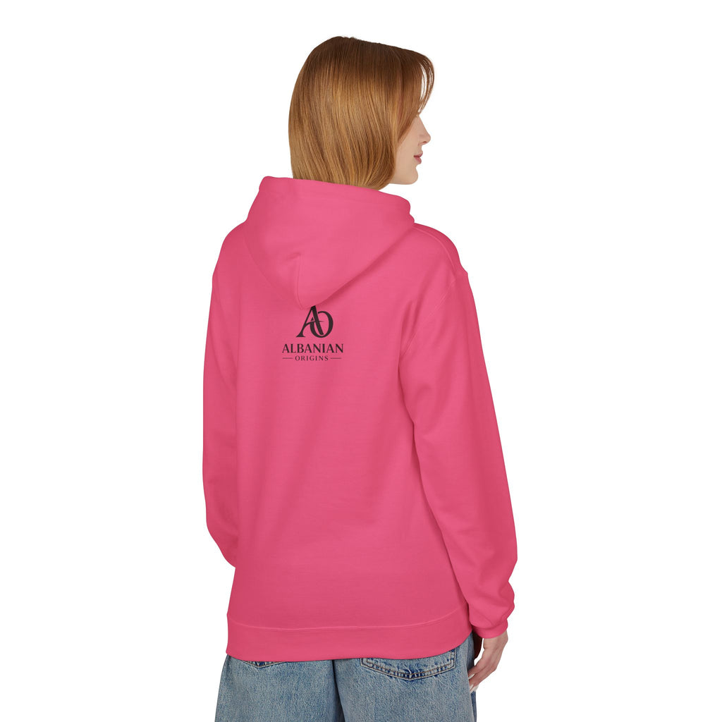 Unisex Midweight Softstyle Fleece Hoodie - Tribal Eagle Design - Albanian Origins