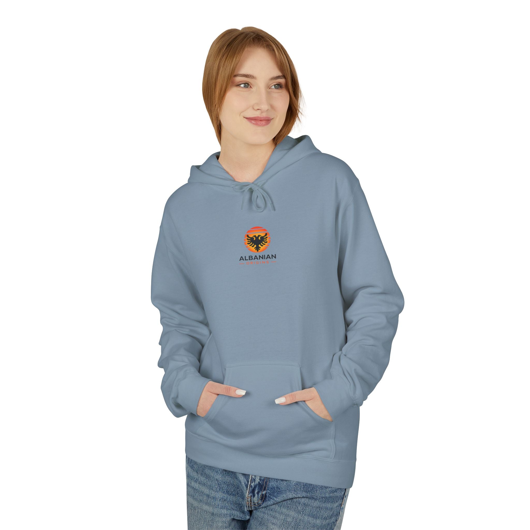Unisex Midweight Softstyle Fleece Hoodie - Albanian Origins Sun Logo