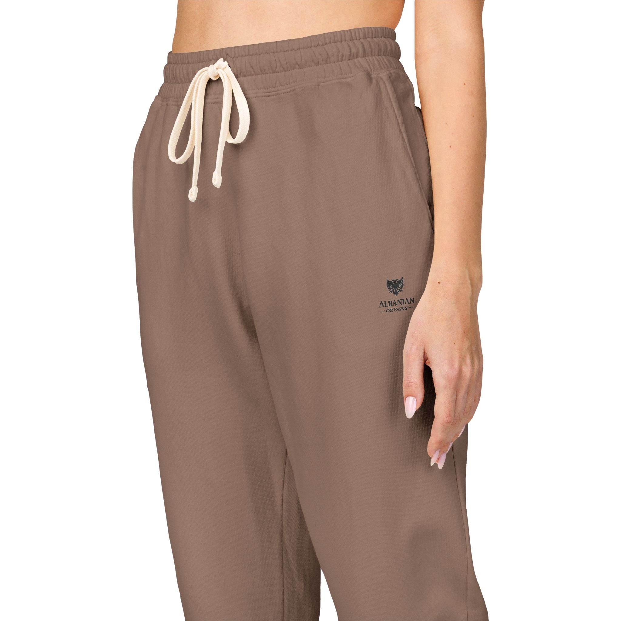 Unisex Garment-Dyed Fleece Sweatpants - Albanian Origins Eagle Design