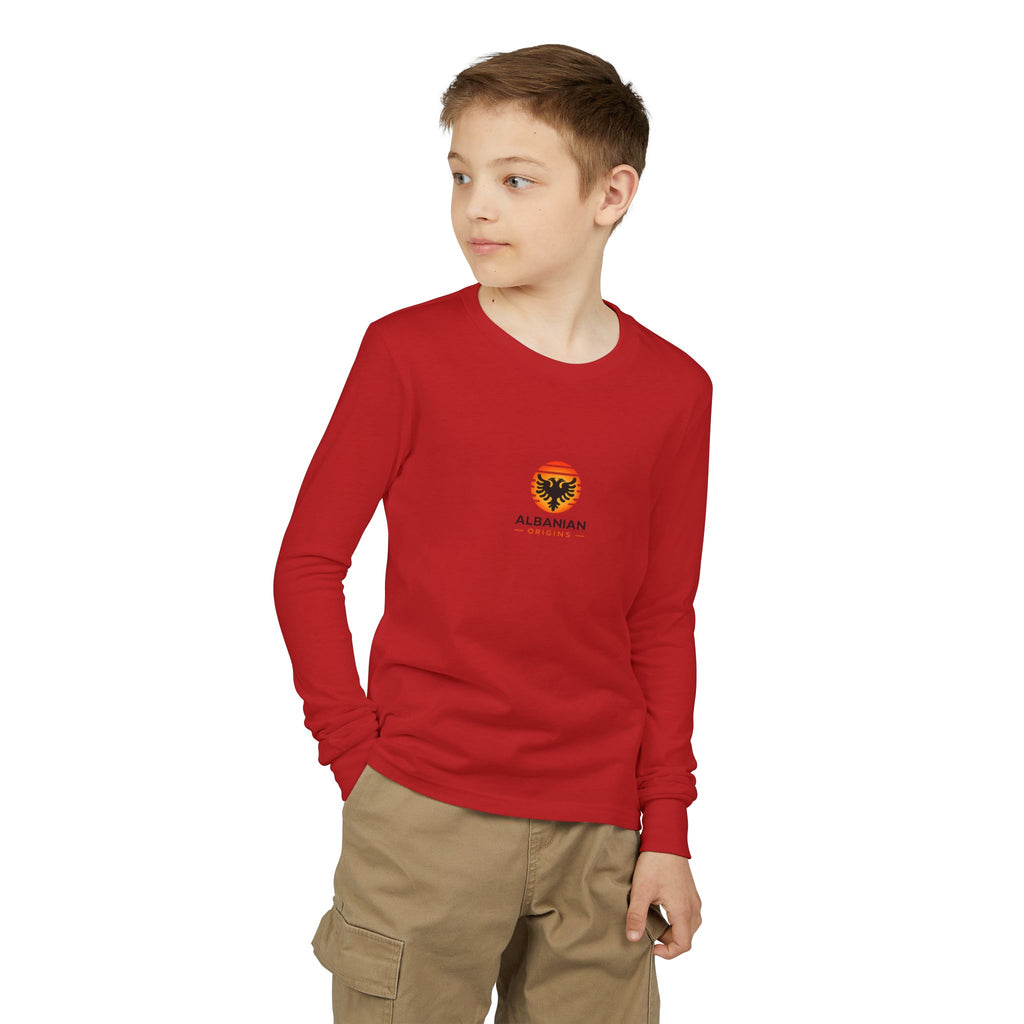 Youth Jersey Long Sleeve Tee - Albanian Origins Sun Logo