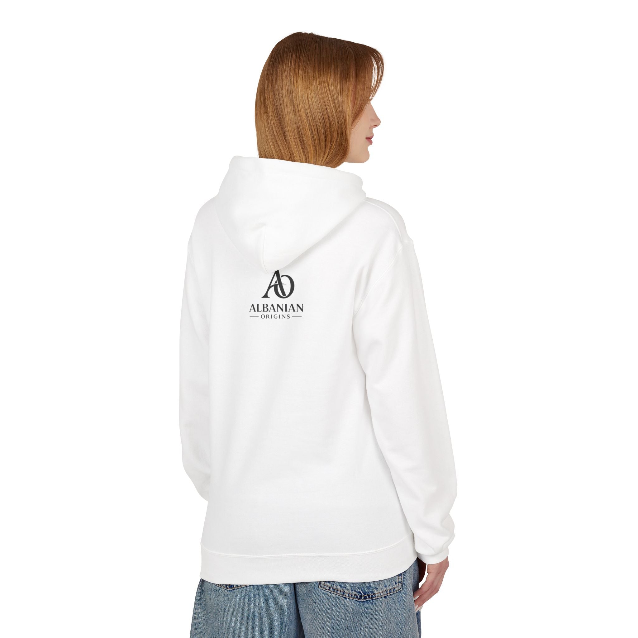 Unisex Midweight Softstyle Fleece Hoodie - Tribal Eagle Design - Albanian Origins