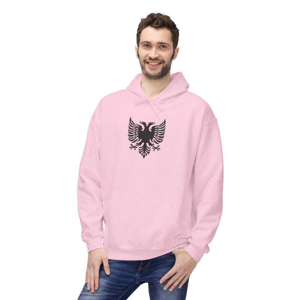 Unisex Midweight Softstyle Fleece Hoodie - Tribal Eagle Design - Albanian Origins