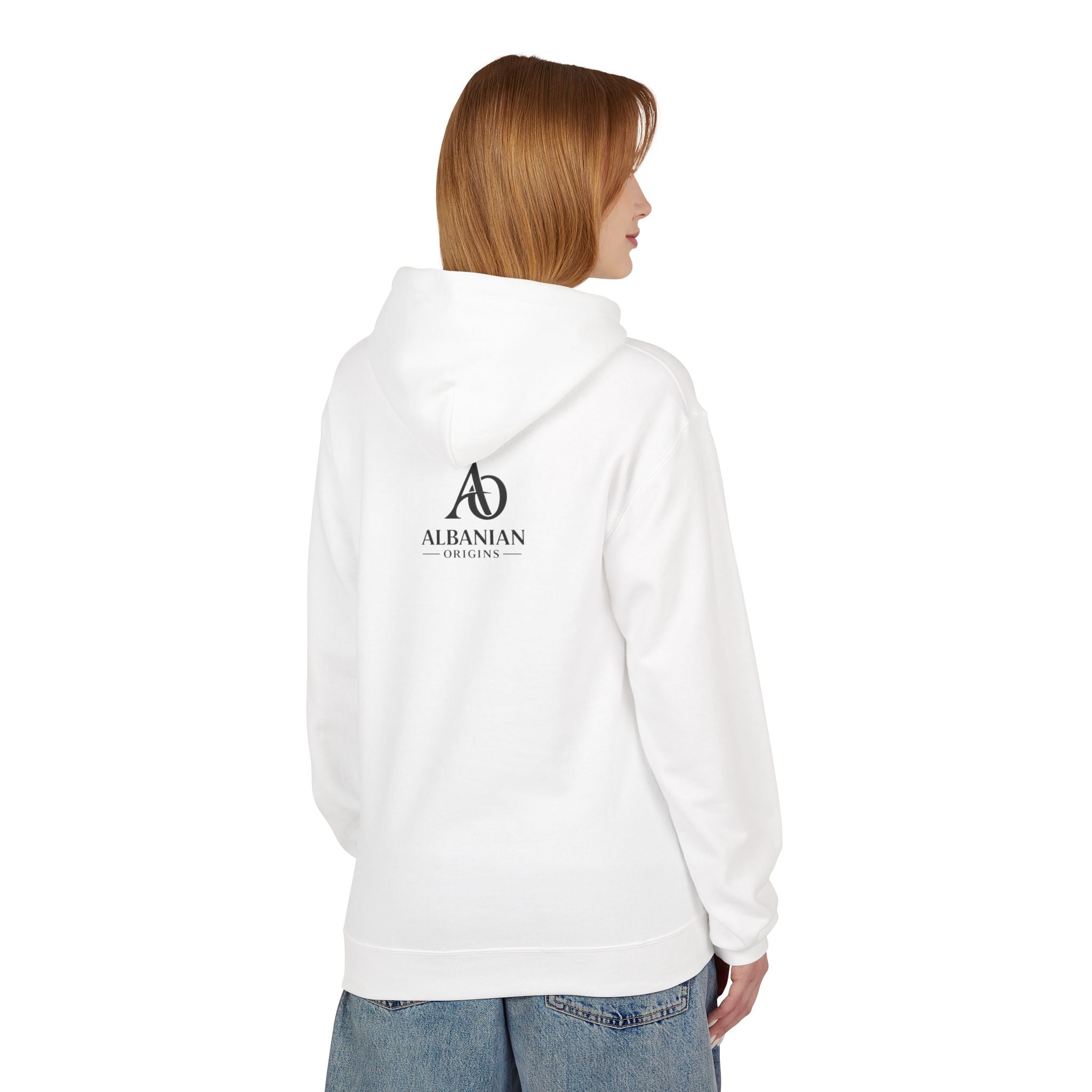 Unisex Midweight Softstyle Fleece Hoodie - Tribal Eagle Design - Albanian Origins