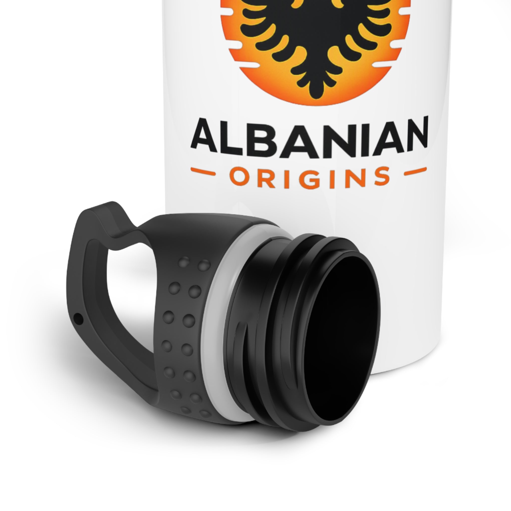 Stainless Steel Water Bottle - Albanian Origins Sun Logo