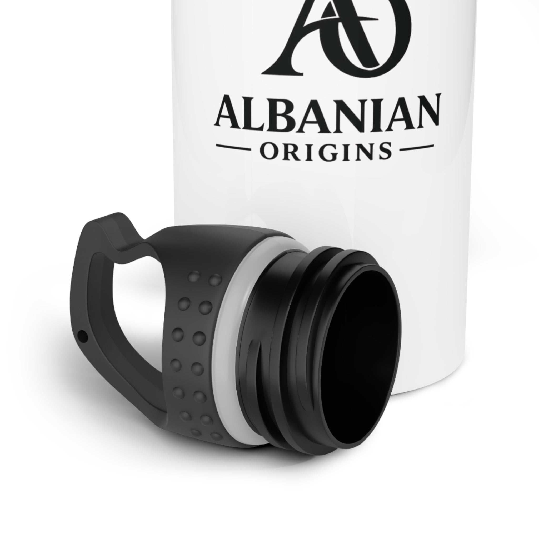 Stainless Steel Water Bottle - Albanian Origins Logo
