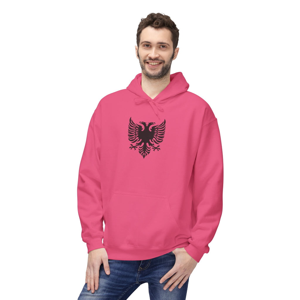 Unisex Midweight Softstyle Fleece Hoodie - Tribal Eagle  Design - Albanian Origins