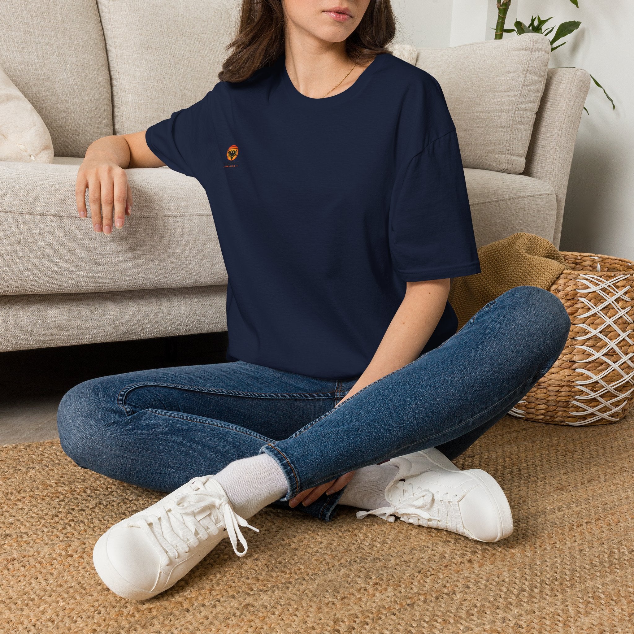 Unisex Softstyle T-Shirt - Small Albanian Origins Sun Logo