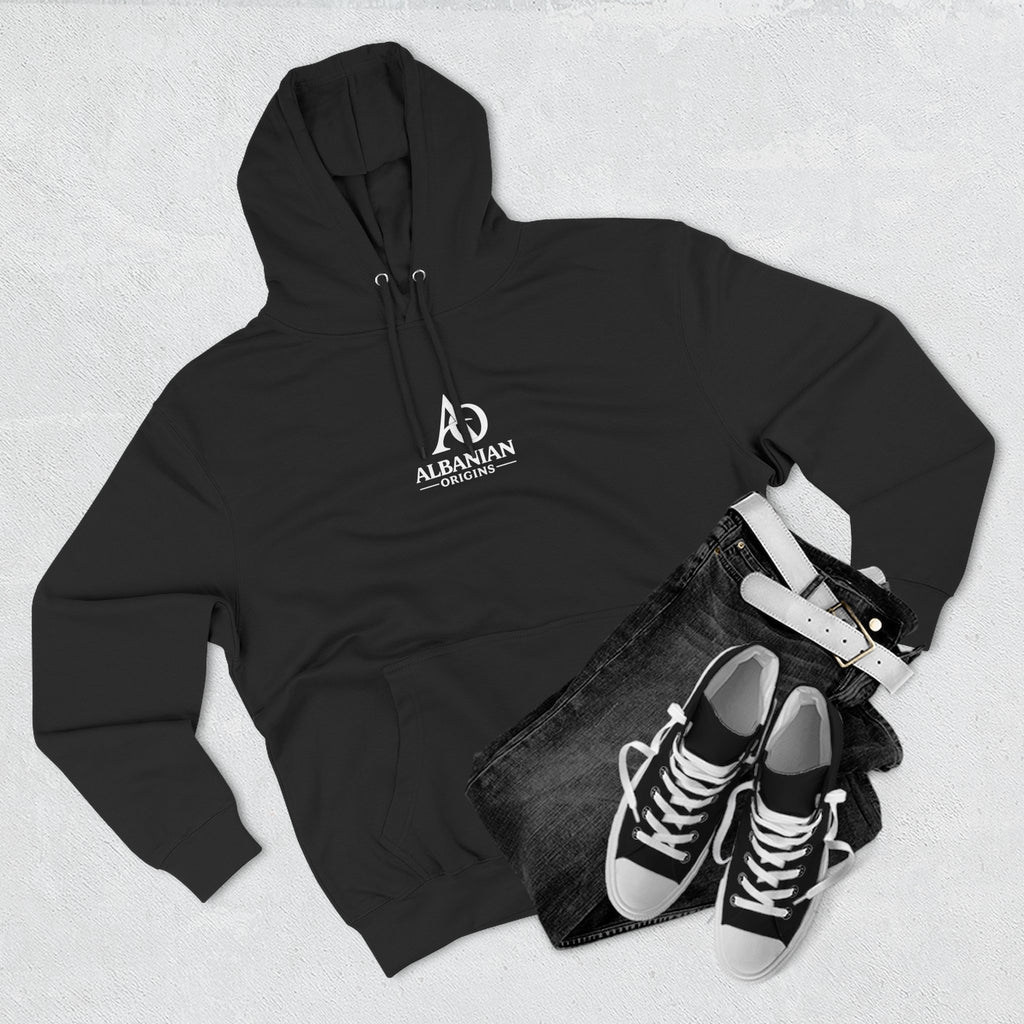 Three-Panel Fleece Hoodie - Albanian Origins Logo