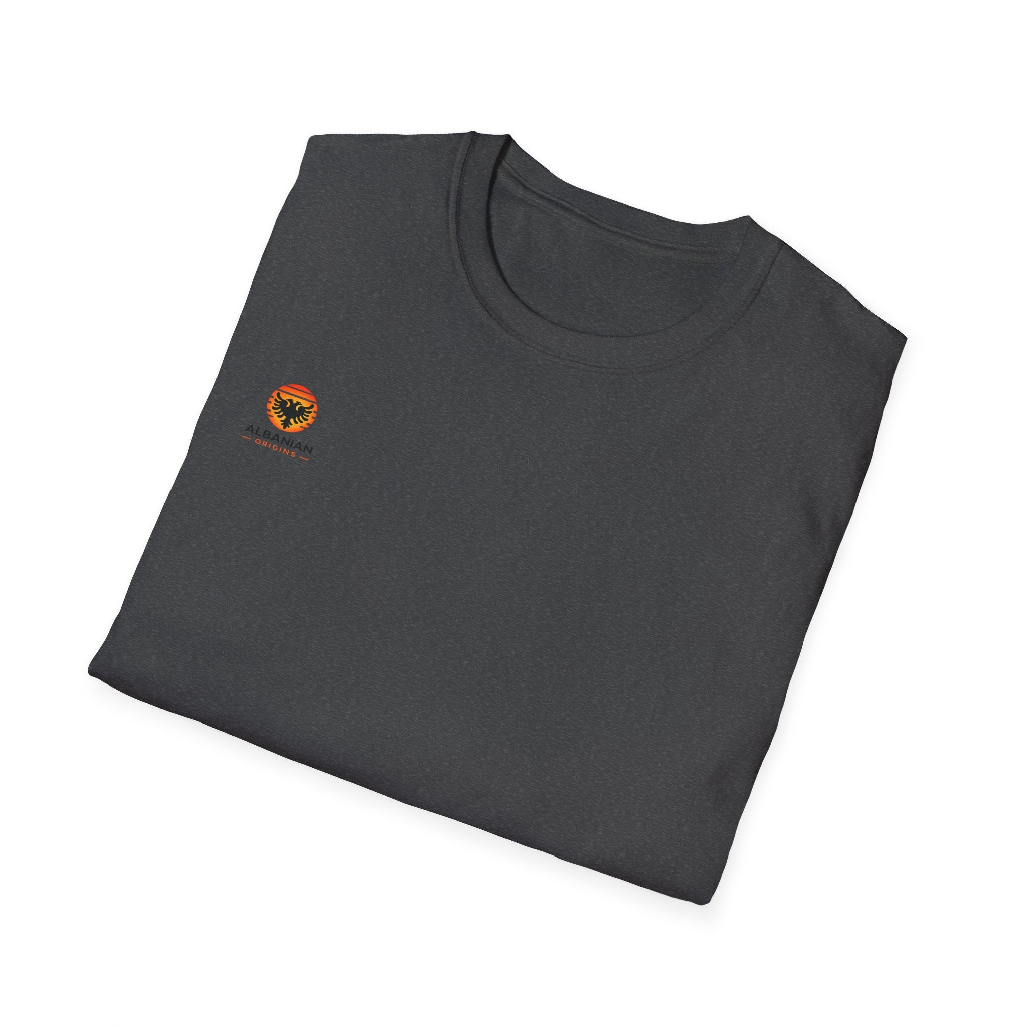 Unisex Softstyle T-Shirt - Small Albanian Origins Sun Logo