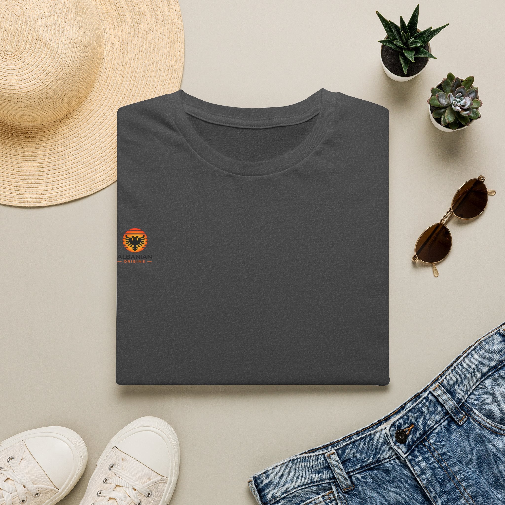 Unisex Softstyle T-Shirt - Small Albanian Origins Sun Logo