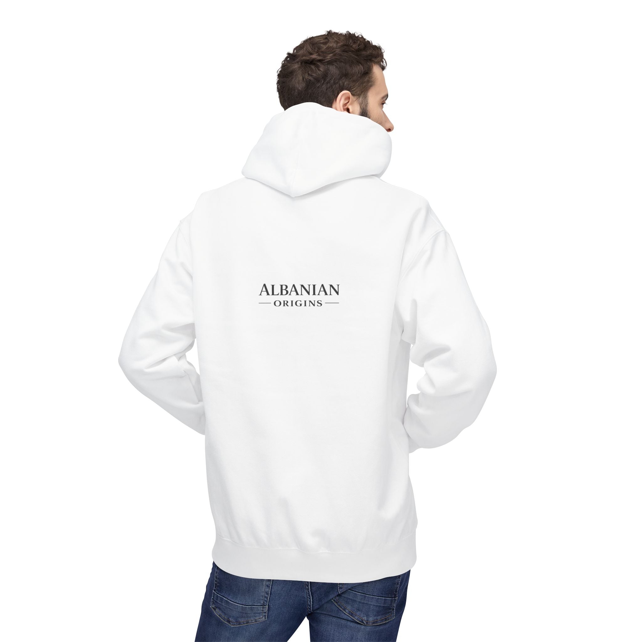 Unisex Midweight Softstyle Fleece Hoodie - Tribal Eagle  Design - Albanian Origins